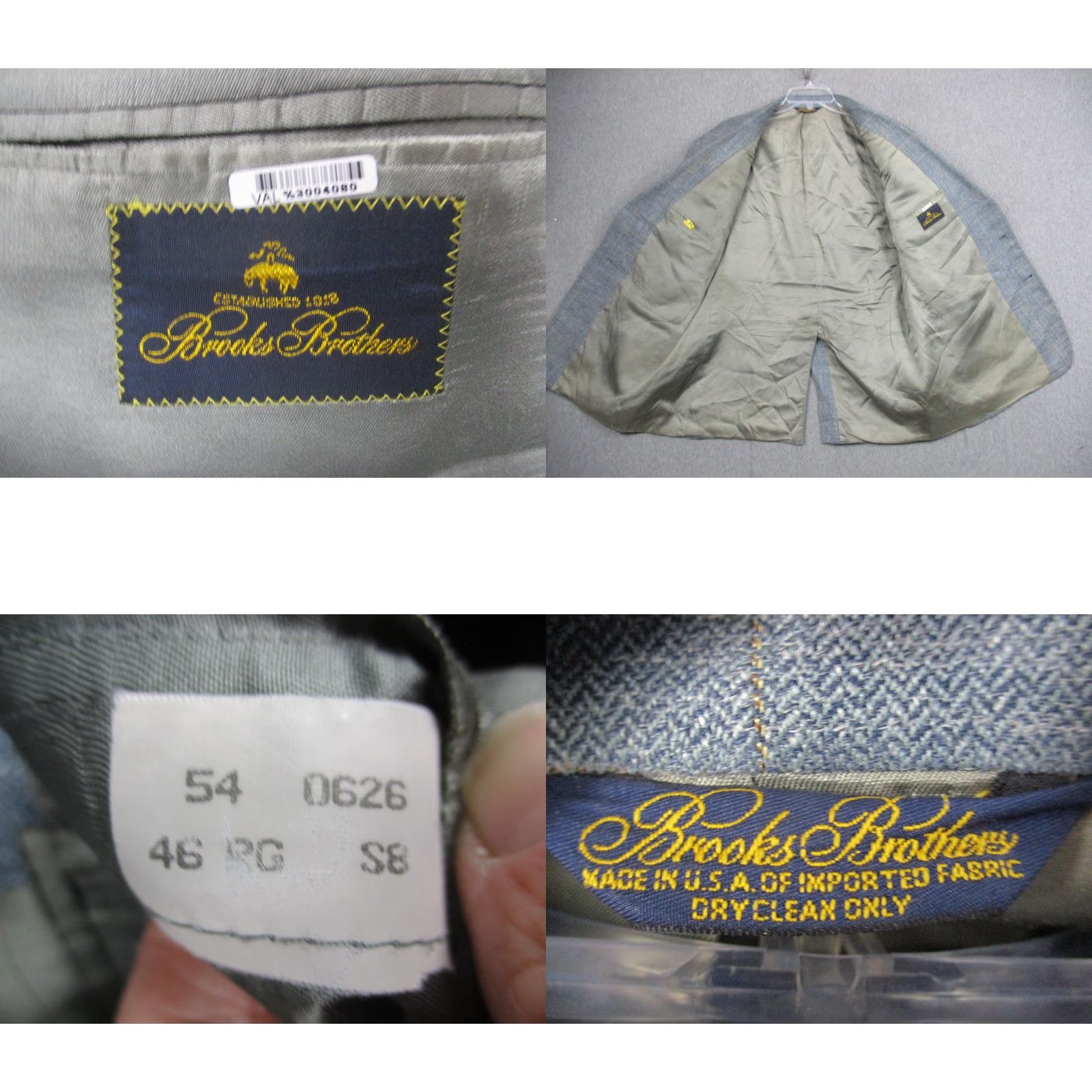 Brooks Brothers Brooks Brothers Sport Coat Men 46 Regular Gray Windowpane Herringbone Notch Two-Button Jacket Blazer USA Regular Fit Tweed Plaid 2 Piece Size 46R - 8 Thumbnail