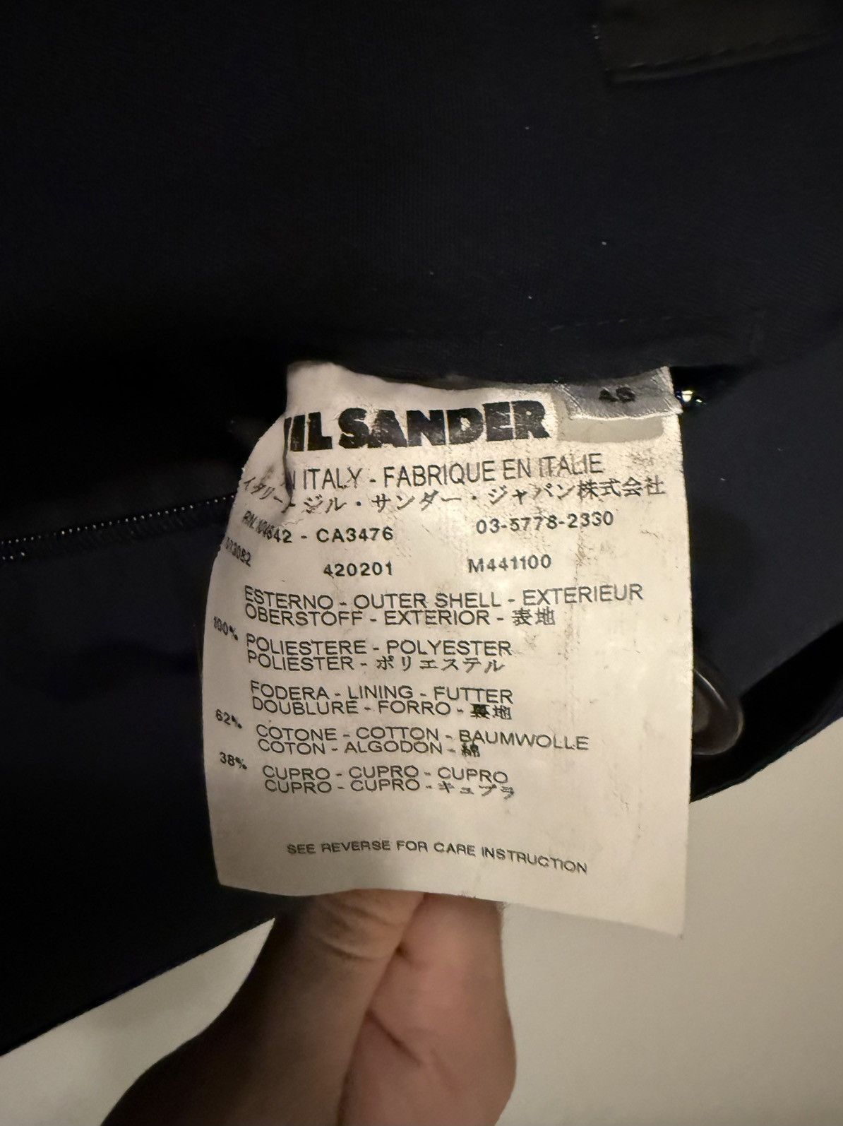 Jil Sander Jil Sander 2000s Navy Jacket Size US S / EU 44-46 / 1 - 6 Thumbnail