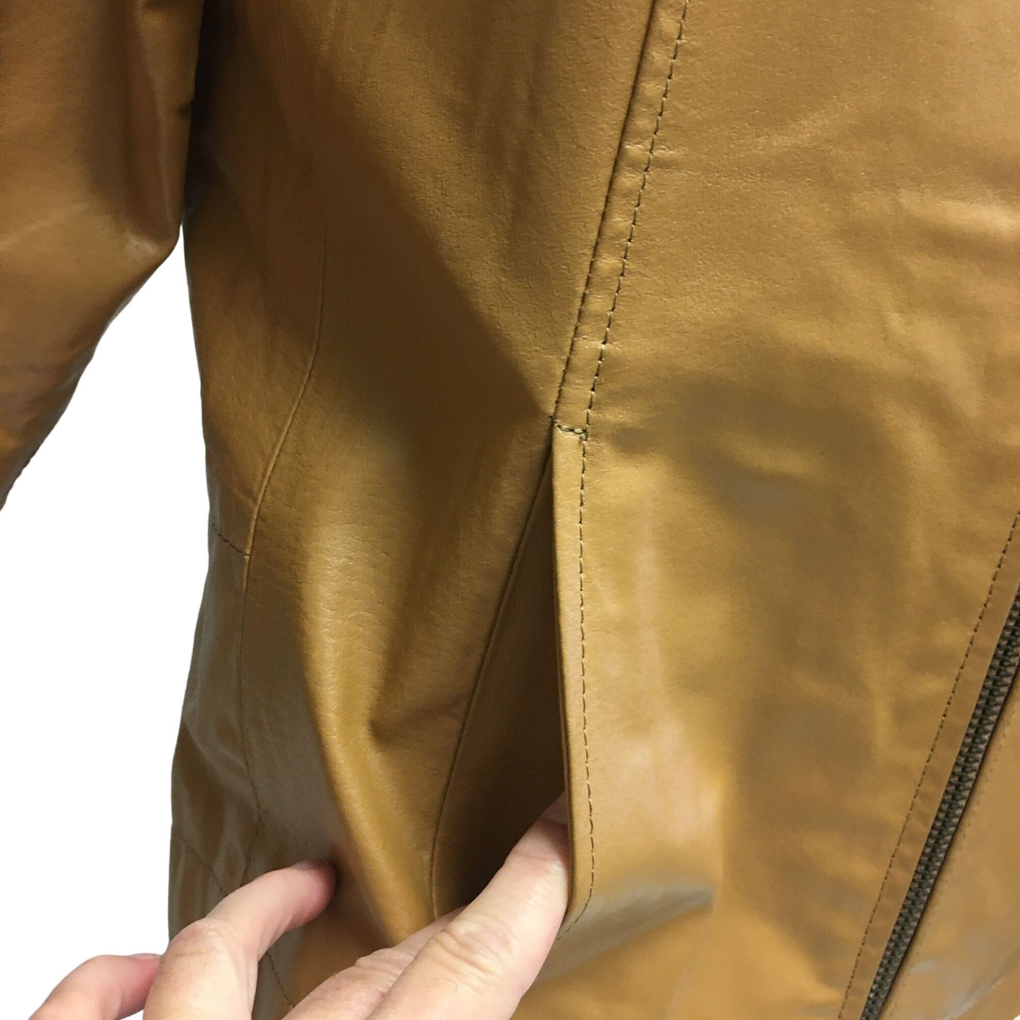 Other Vtg DP Cognac Tan Leather Casual Cafe Racer Jacket Size L / US 10 / IT 46 - 4 Thumbnail