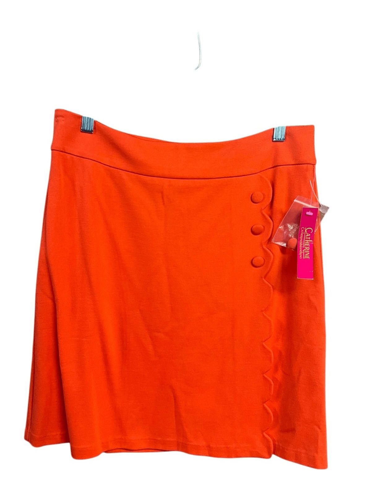 Designer Catherine Orange Blaze Mock Wrap Skirt Sz 8 NWT Size 30" / US 8 / IT 44 - 1 Thumbnail