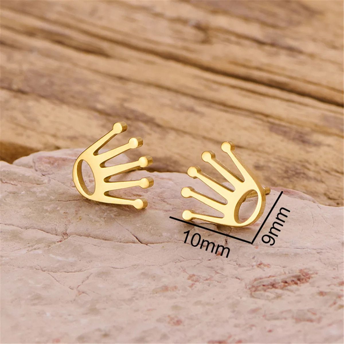 Jewelry Mini Crown Stud Earrings Charm Earring Gift Size ONE SIZE - 2 Thumbnail