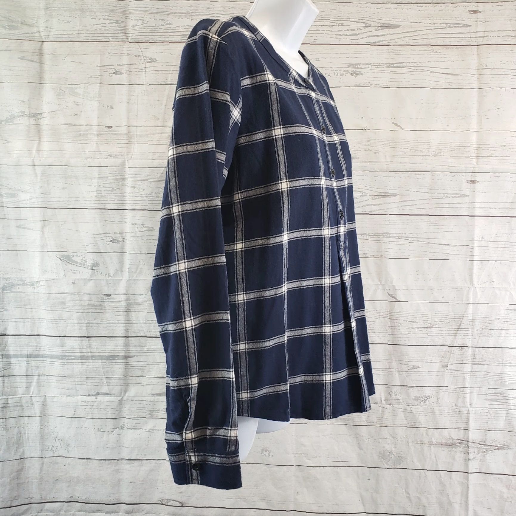 Eddie Bauer Eddie Bauer Womens Popover Top Blouse Long Sleeve Blue Plaid Cotton Small Sized Womens Size S / US 4 / IT 40 - 3 Thumbnail
