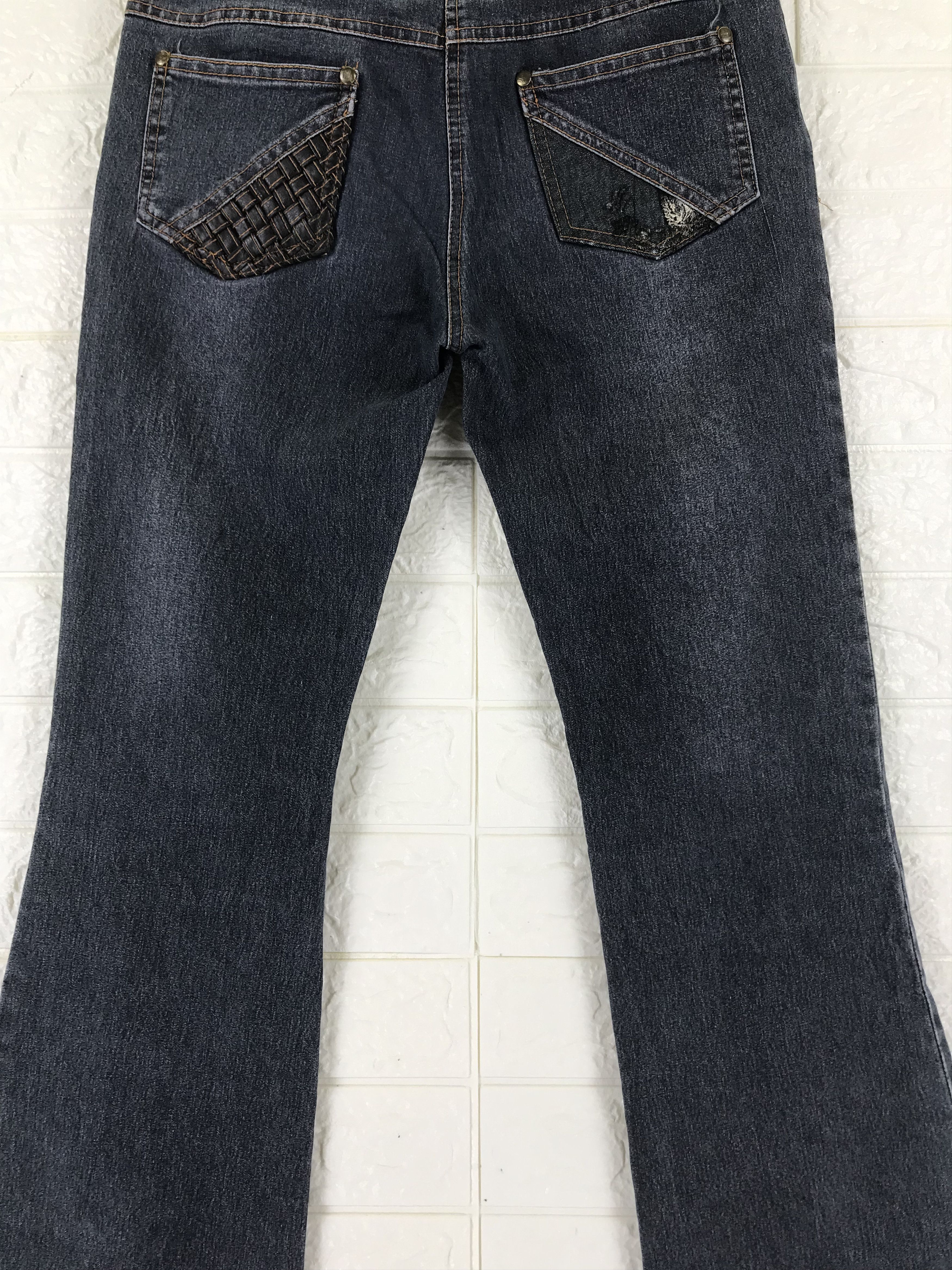 If Six Was Nine Vintage Japanese Patchwork Design Jeans Size 29" - 7 Thumbnail