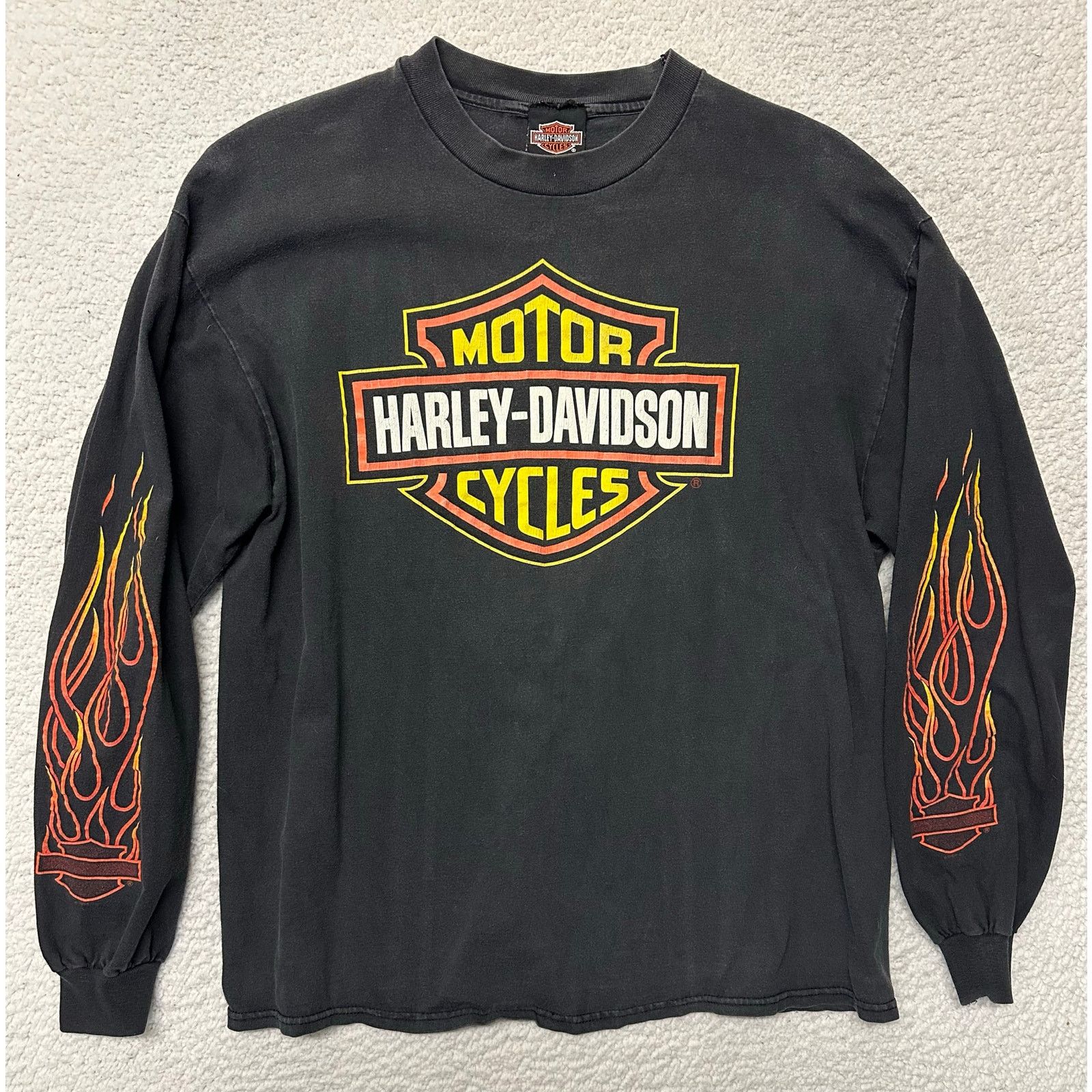 Harley Davidson Vintage Harley Davidson Long Sleeve Flames Size XL Size US XL / EU 56 / 4 - 10 Thumbnail