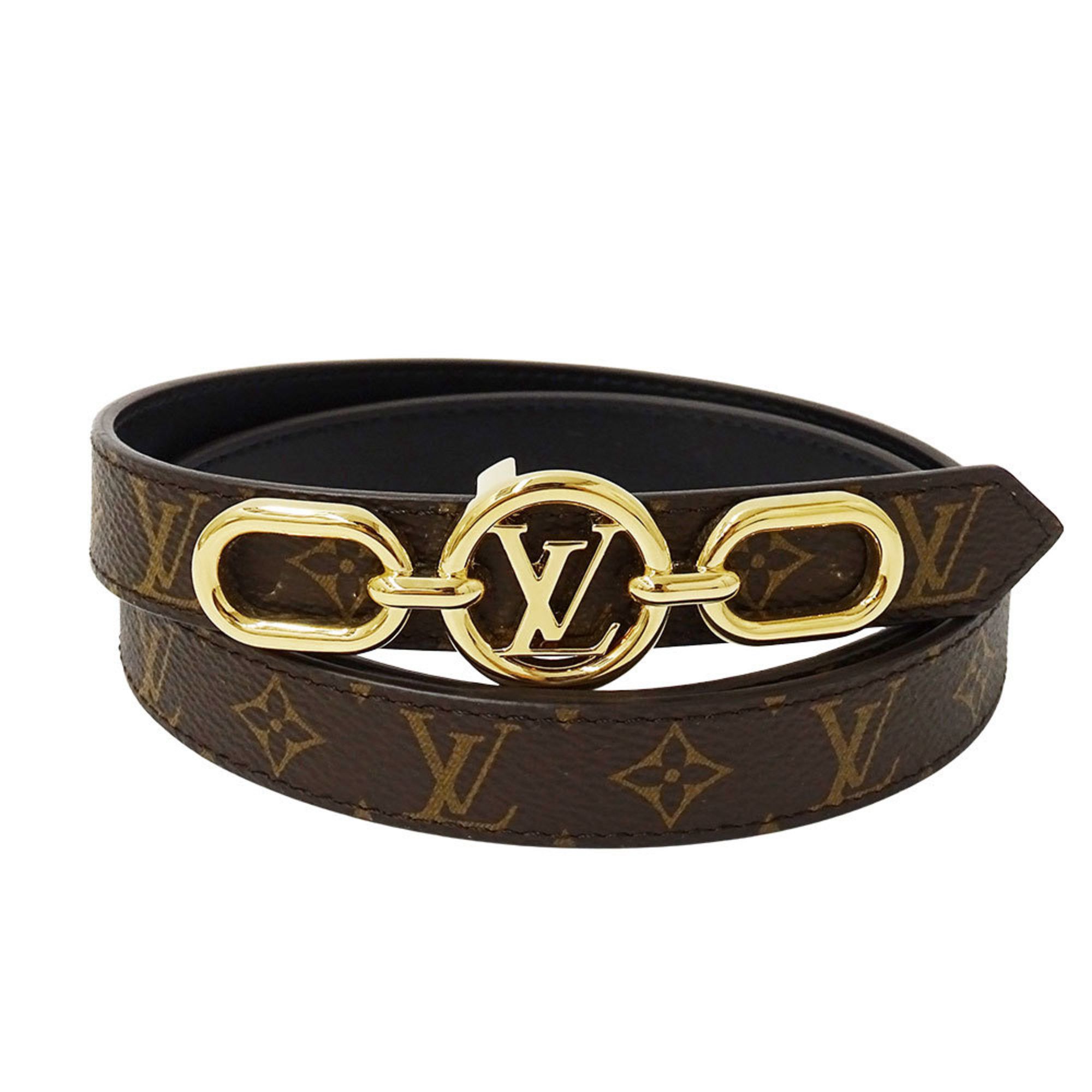 Louis Vuitton Women's Monogram Canvas Belt LV Circle Prime 20mm Reversible Belt in Noir and Black M0510V Size 75/30