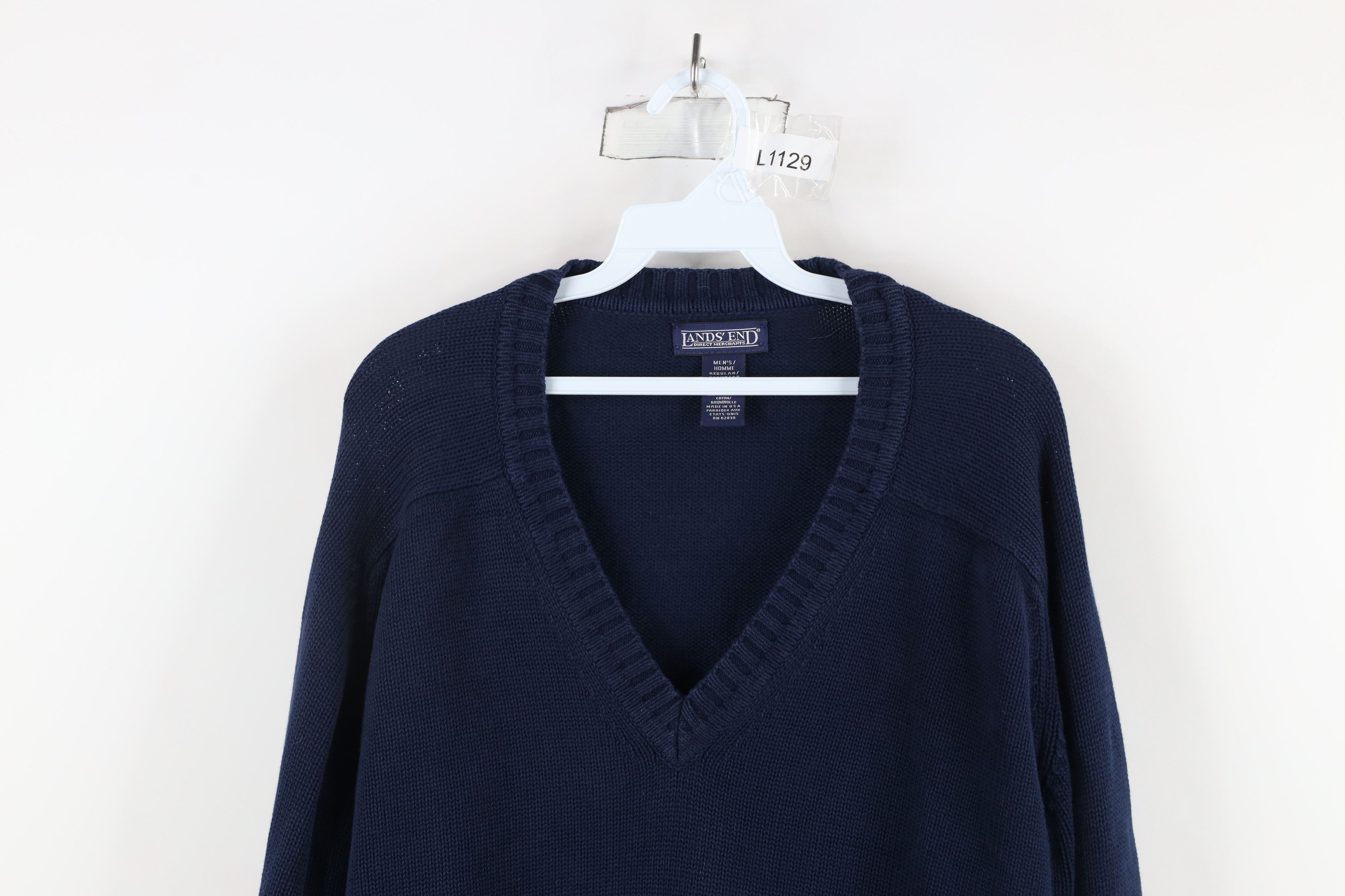 Lands' End × Vintage Vintage 90s Lands End Oversized Cotton Knit Sweater USA Size US L / EU 52-54 / 3 - 2 Thumbnail