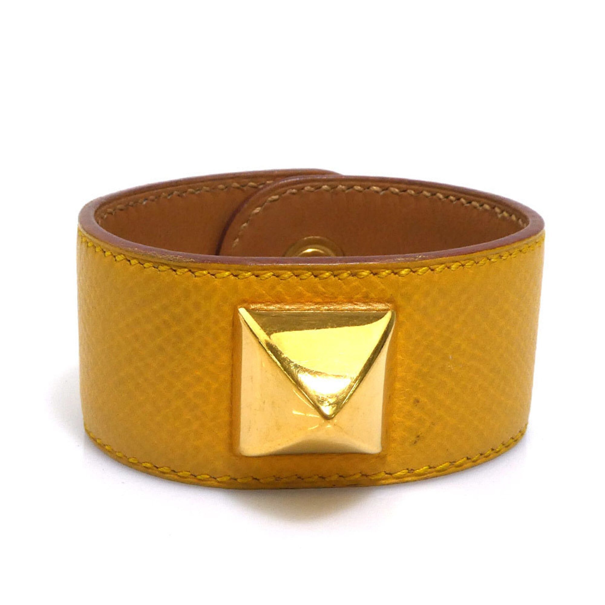 Hermes Hermes Bracelet Medor Leather Metal Yellow Gold Women's Free Shipping e61692a Size ONE SIZE - 1 Thumbnail