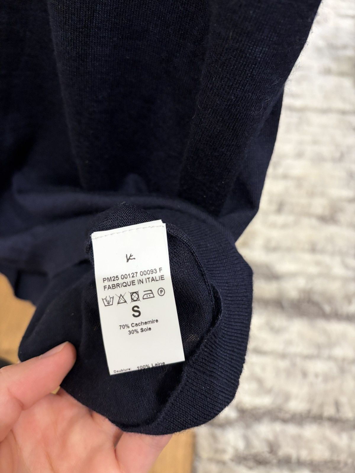 Isaia Isaia Navy Cashmere-Silk Knit T-Shirt Size US S / EU 44-46 / 1 - 4 Thumbnail