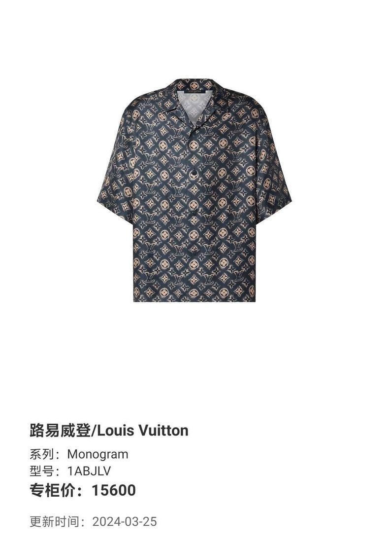 Louis Vuitton Louis Vuitton FW23 Blue Full Print Silk Short Sleeve