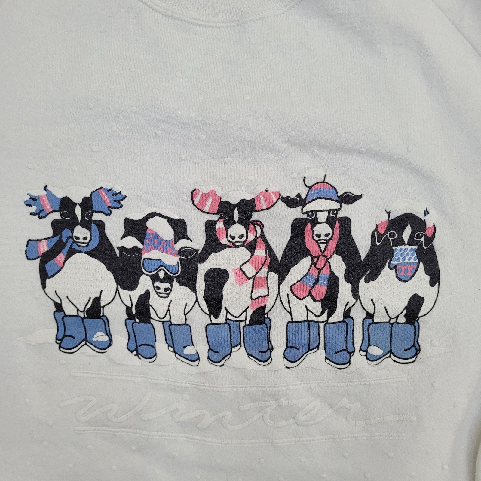 Jerzees Vintage Funny Cow Sweatshirt Women 2XL 24x26 Baggy Winter Size XXL / US 16-18 / IT 52-54 - 9 Thumbnail