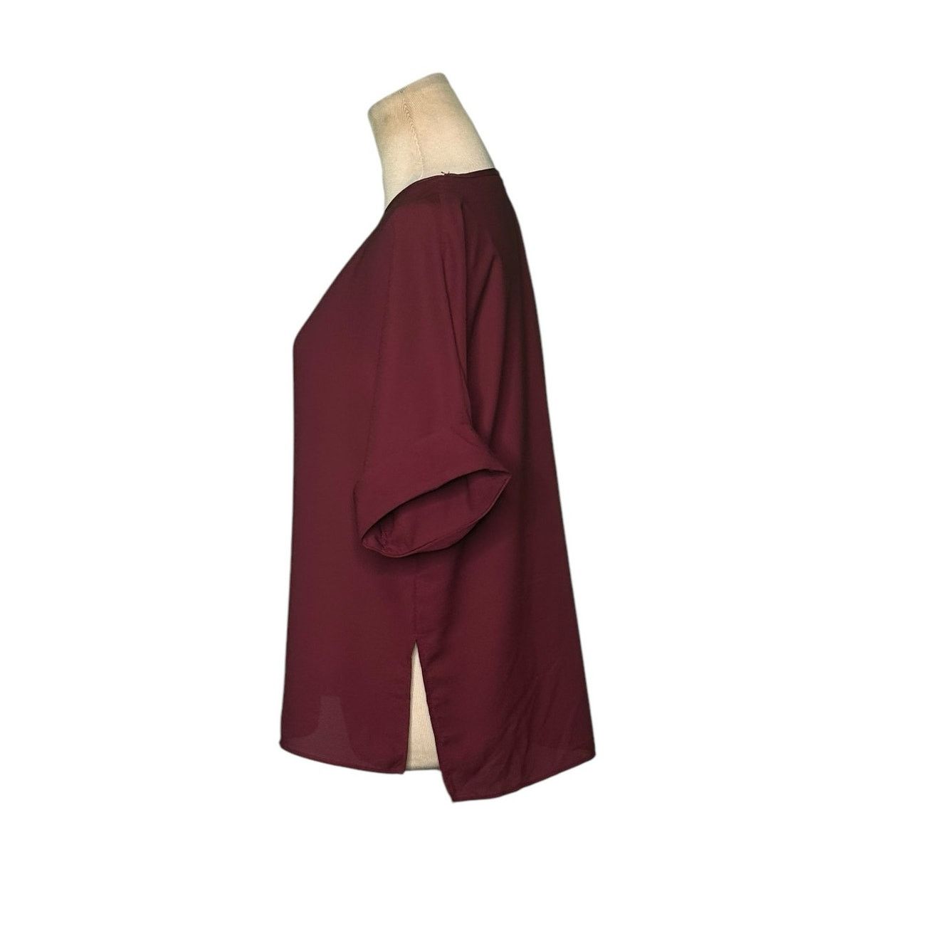 Asos Asos burgundy red short sleeves tunic top size 4 Size S / US 4 / IT 40 - 6 Thumbnail