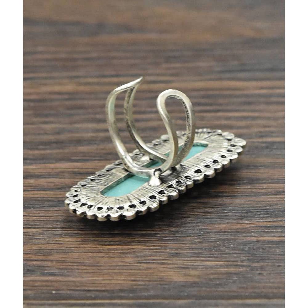 Other Boho CowgirlTurquoise Adjustable Statement Cuff Ring with Br Size ONE SIZE - 2 Thumbnail