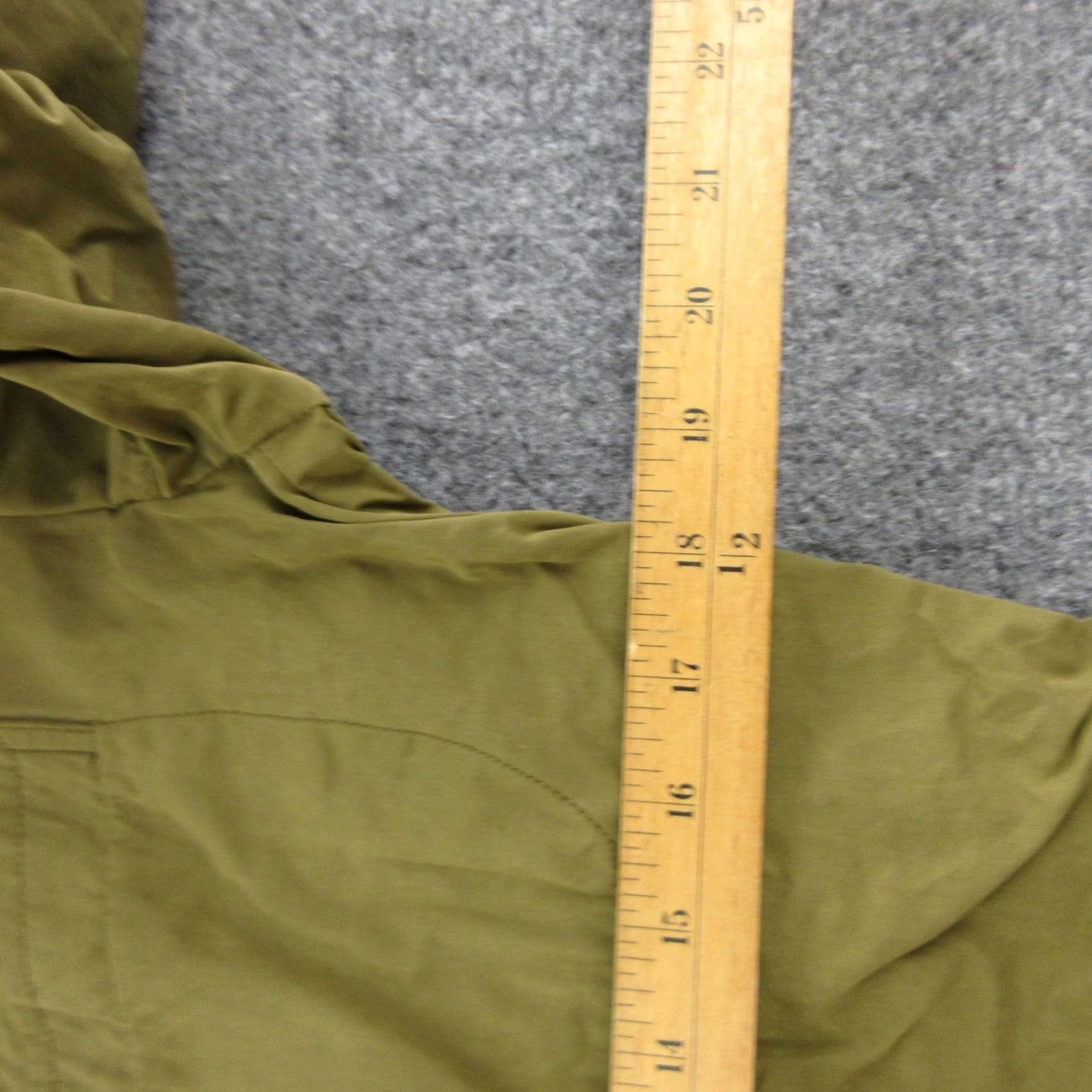Relwen Relwen Blazer Mens M Green Canvas Military Jacket with Pockets Button Front Fall Regular Fit Size 40R - 4 Thumbnail