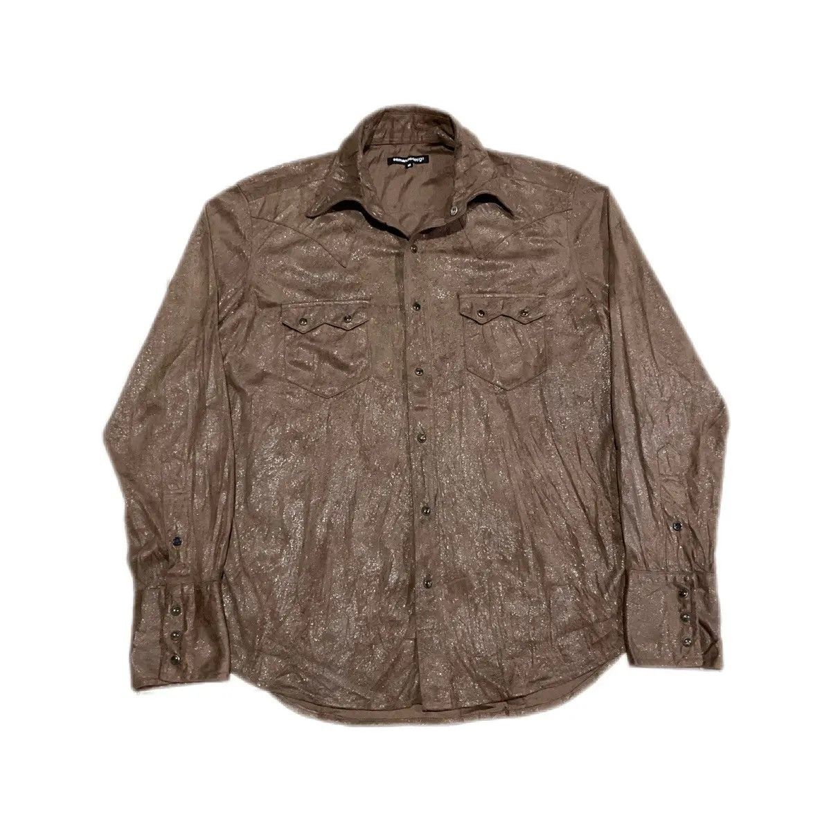 Japanese Brand Cootie Productions Brown Moleskin Western Shirt