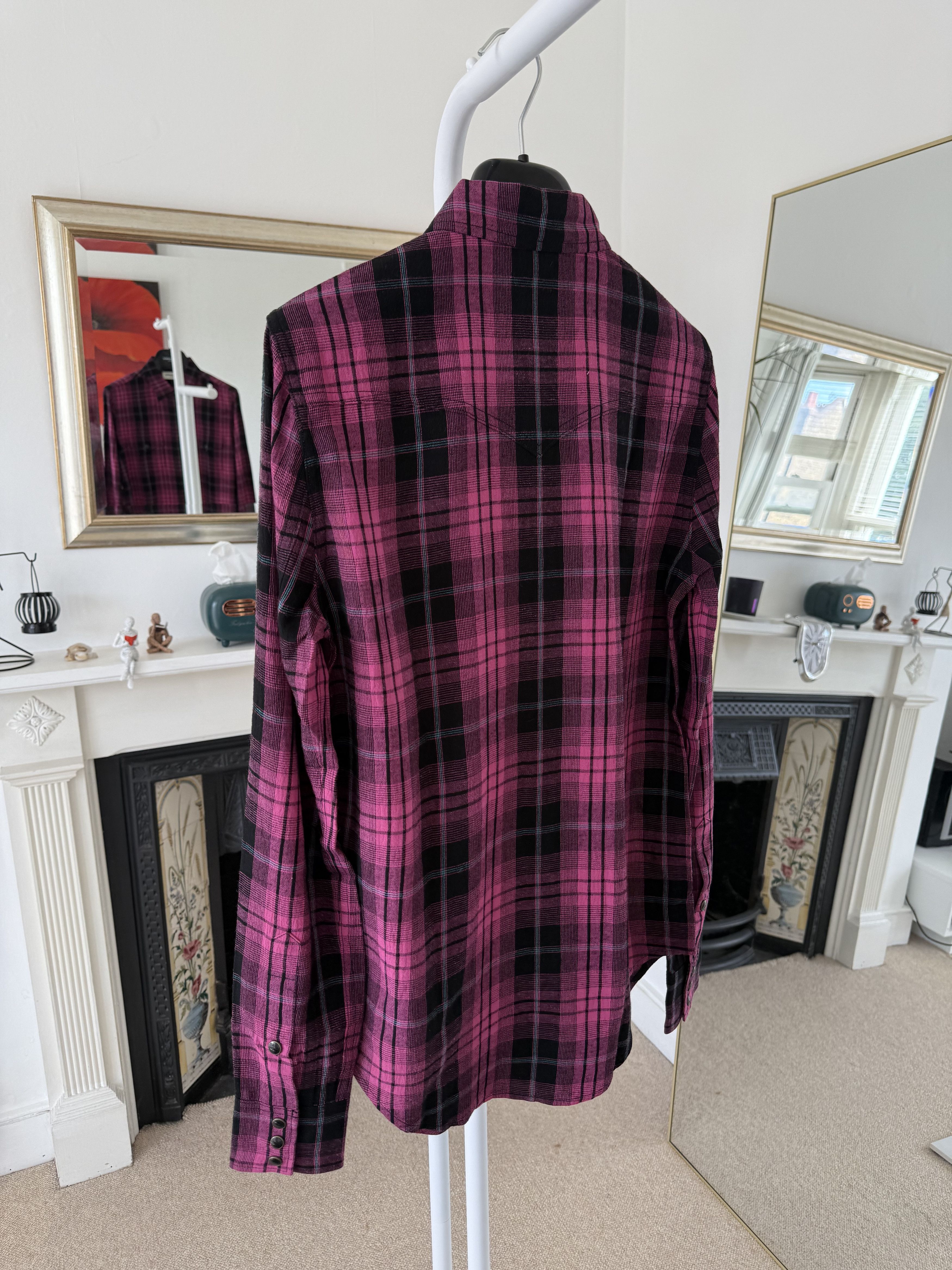 Saint Laurent Paris Saint Laurent Pink Check Shirt Size US S / EU 44-46 / 1 - 4 Thumbnail