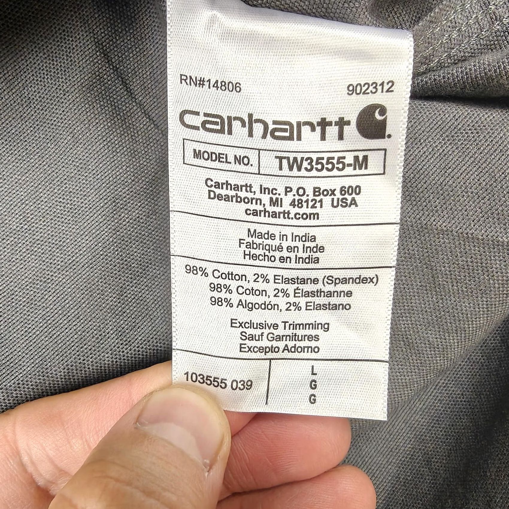 Carhartt Carhartt Shirt Mens L Gray Solid Cotton Short Sleeve Button Up Workwear Size US L / EU 52-54 / 3 - 5 Thumbnail
