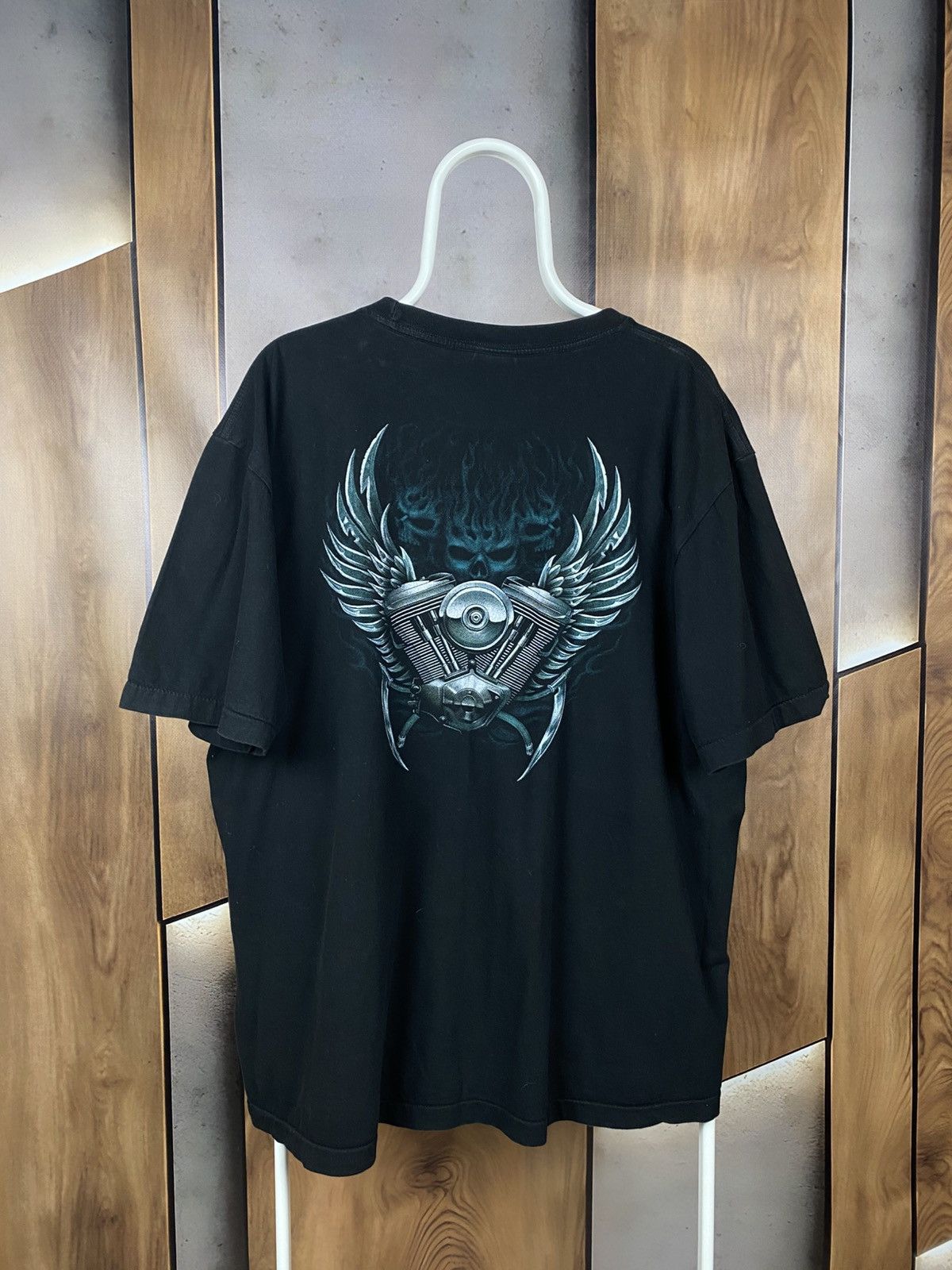 Band Tees Vintage Wild Motorcycle T-Shirt With Wolves Sculls Size US XXL / EU 58 / 5 - 7 Thumbnail