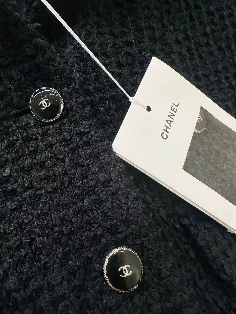 Chanel Chanel 25P black tweed white lapel short jacket Size XXS / US 00 / IT 34 - 7 Thumbnail