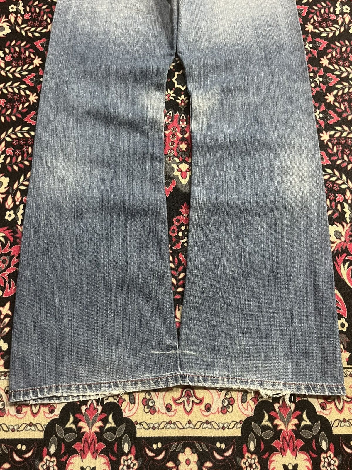 G-Star Vintage G-Star Raw Light Blue Washed Fringe Flare Jeans Size US 30 / EU 46 - 13 Thumbnail