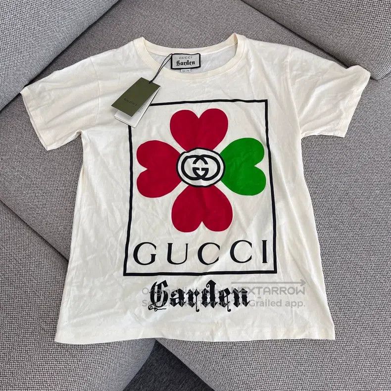Gucci Gucci Clover printed logo round-neck short-sleeved T-shirt Size S / US 4 / IT 40 - 1 Thumbnail