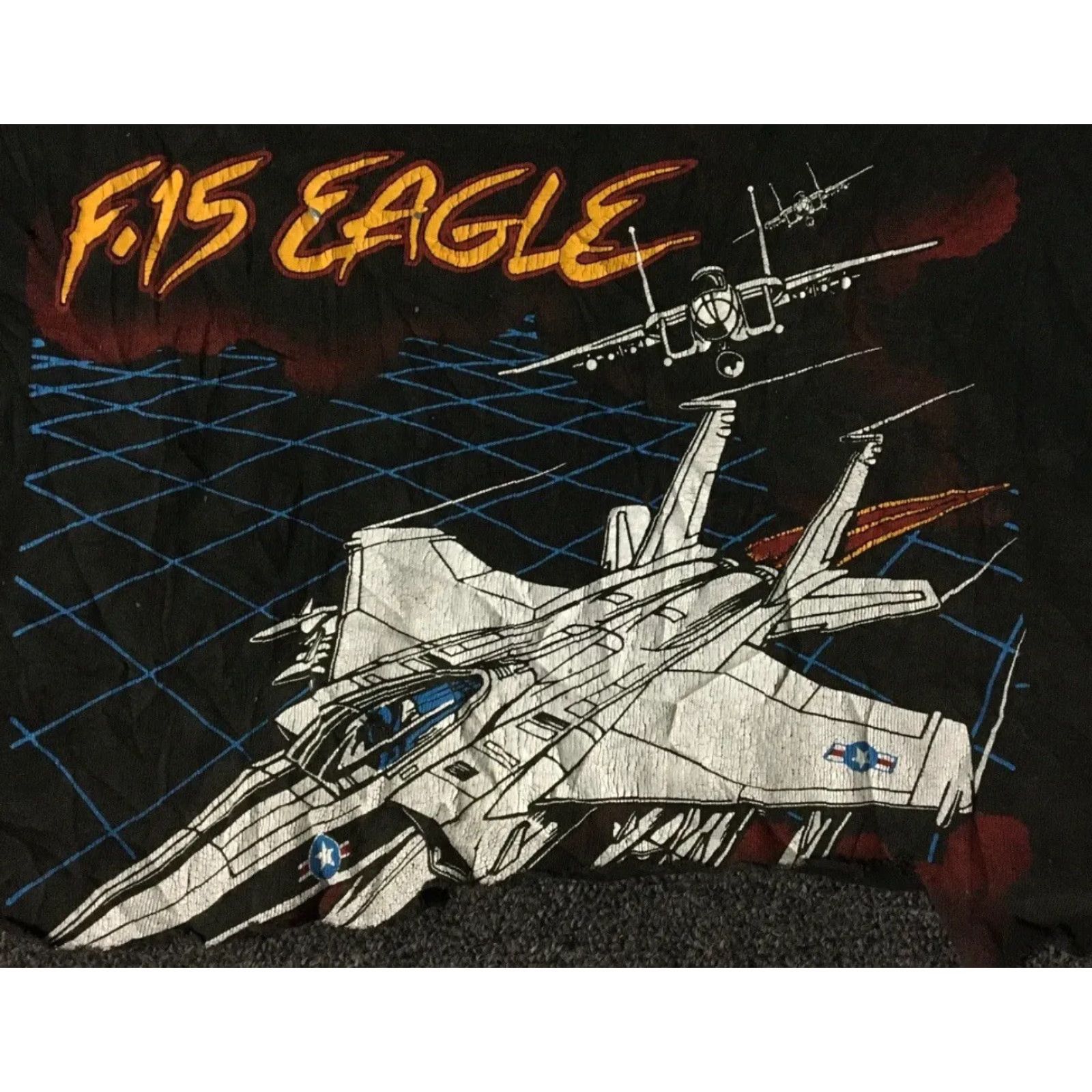 Vintage VINTAGE F-15 Eagle T-Shirt Shirt Crop M USAF Army Biker Grunge 80s 90s Black Womens US Single Stitch Distressed Size M / US 6-8 / IT 42-44 - 3 Thumbnail
