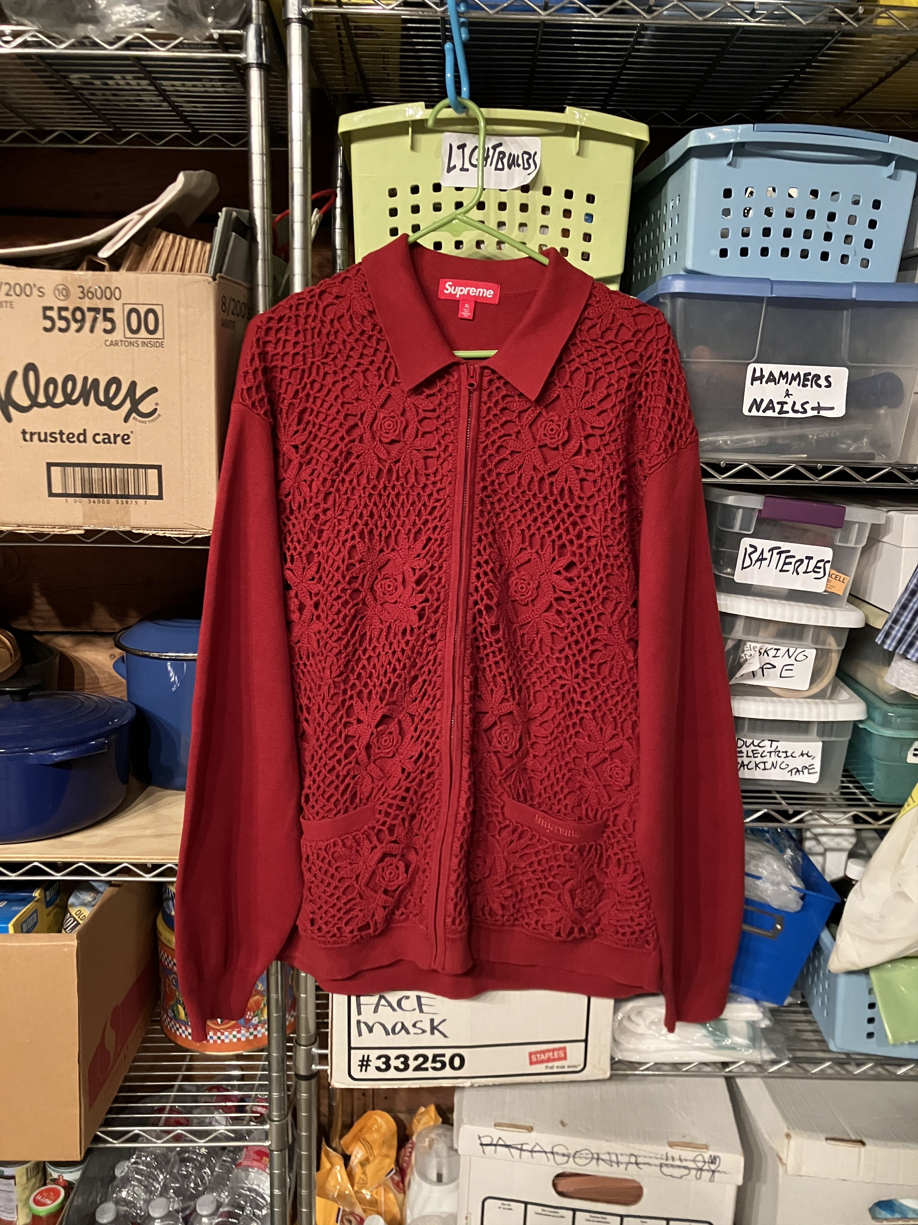 Supreme Supreme Woven Leather Zip Cardigan | Grailed