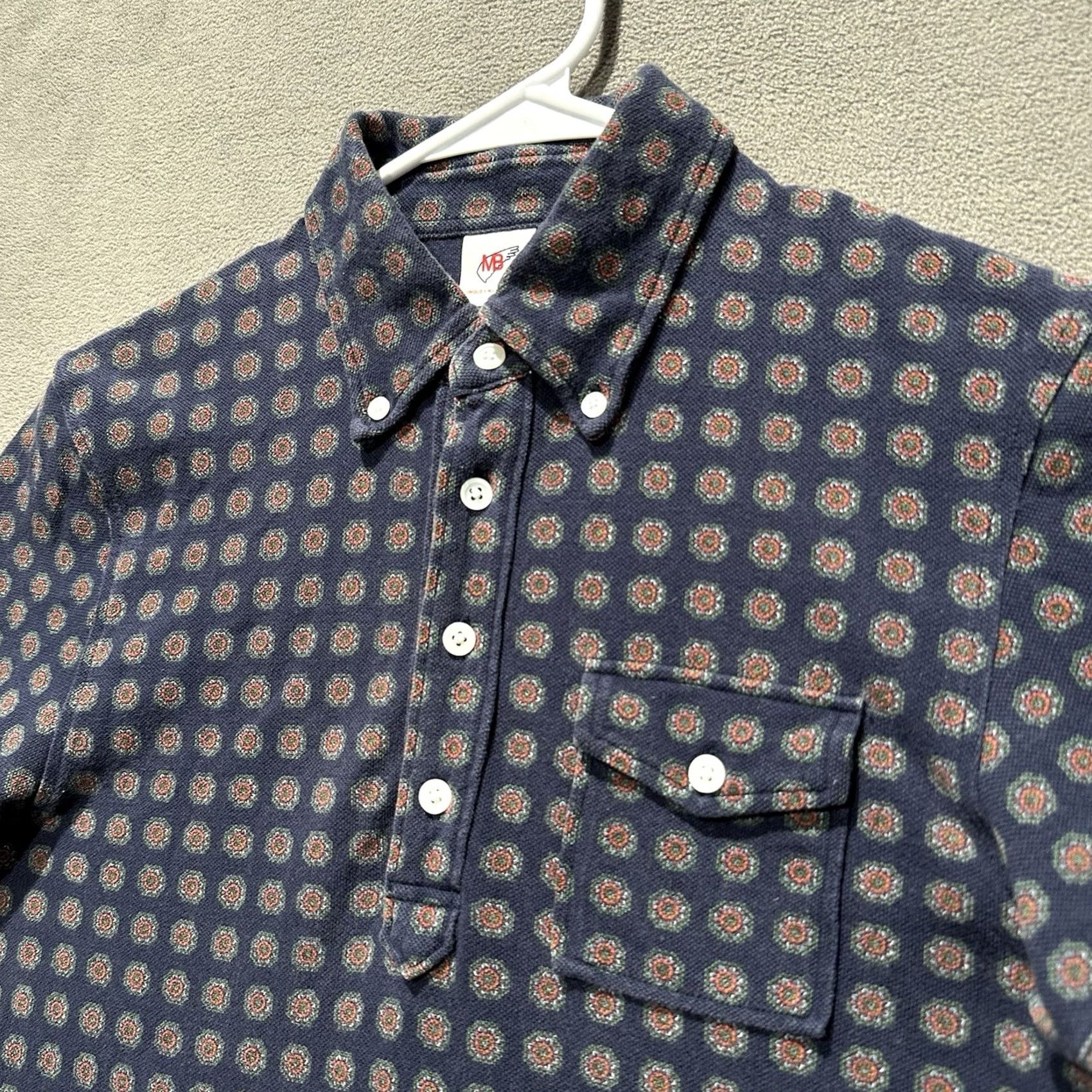 Uniqlo UNIQLO Michael Bastian Polo Shirt Mens XS Blue Geometric Floral AOP Lightweight Size US XS / EU 42 / 0 - 2 Thumbnail