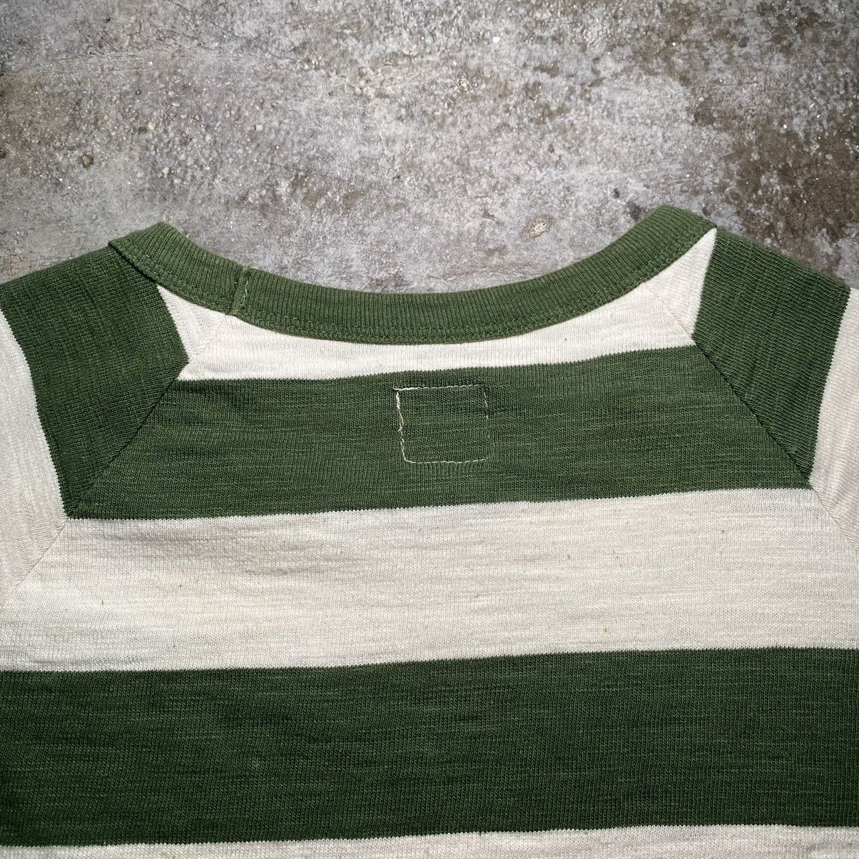 Full Count & Co. × Japanese Brand Vintage Full Count Green and White Stripes Pocket Tee Size US M / EU 48-50 / 2 - 9 Thumbnail