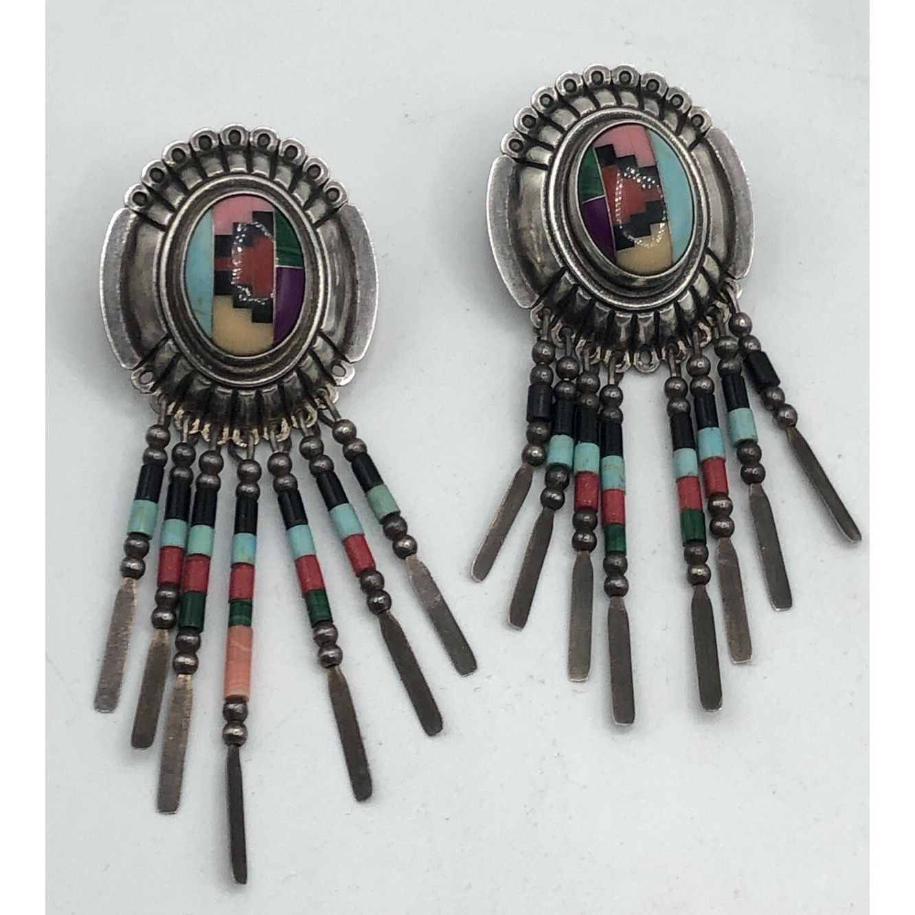 Other Vintage Sterling Silver Southwestern Turquoise Stone Bead Ta Size ONE SIZE - 6 Thumbnail