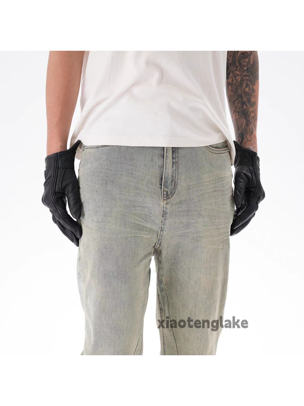 Jean Unisex rusty punk grunge bootcut flared jeans Size US 30 / EU 46 - 4 Thumbnail