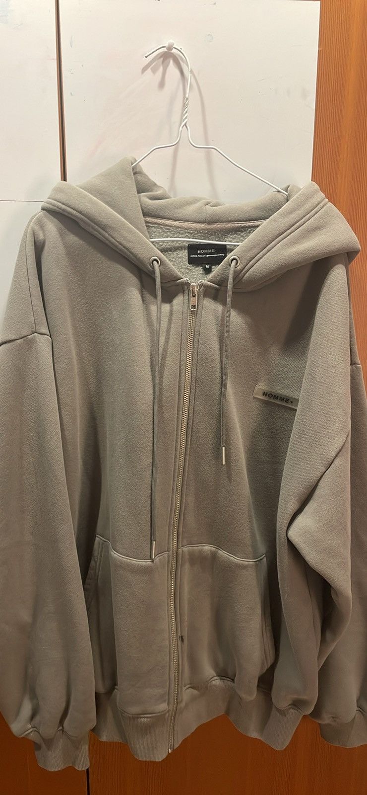 image of Homme+ Fear Of God Zip-Up Hoodie in Grey, Men's (Size Medium)