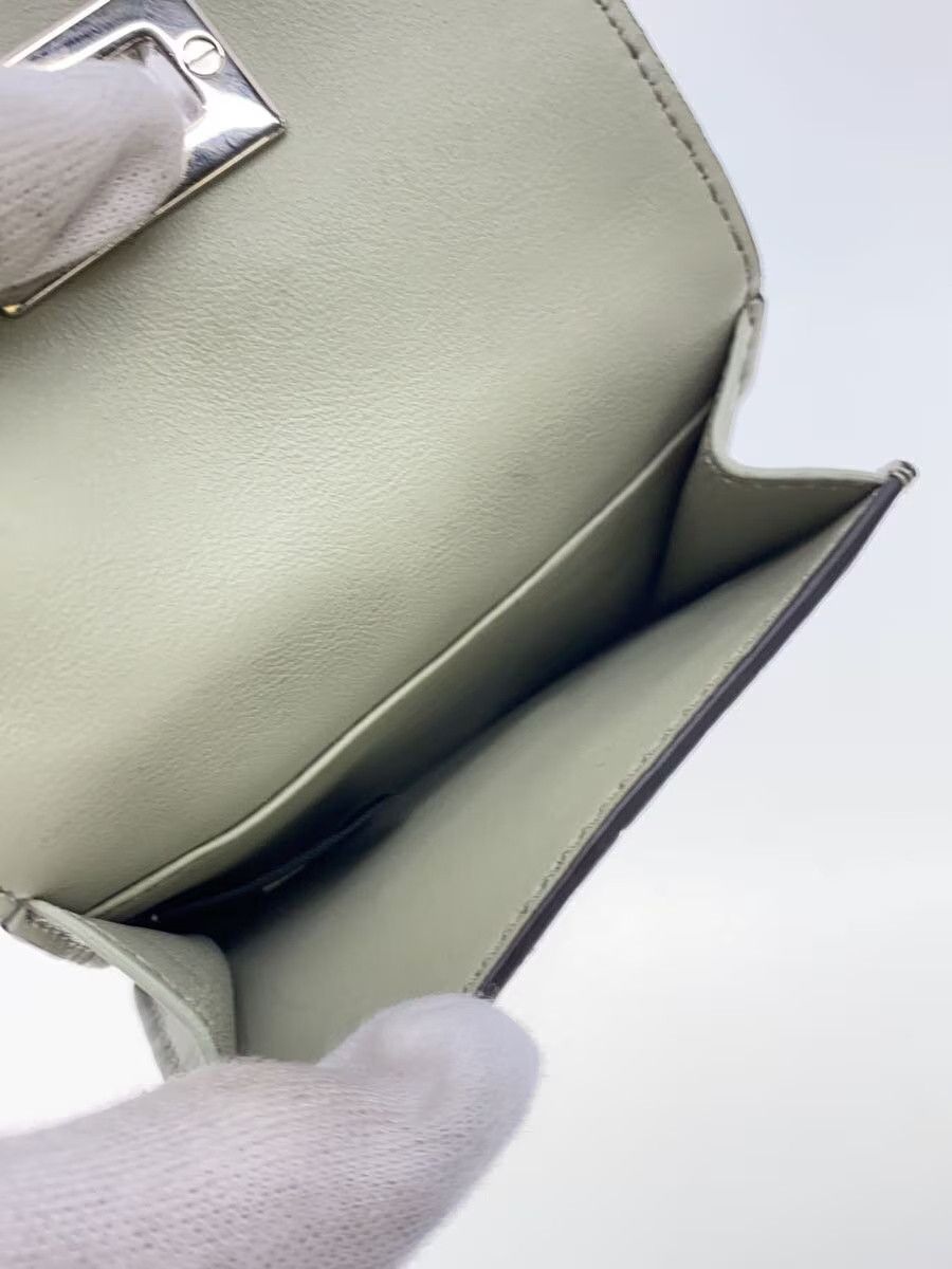 Fendi Leather Tri-Fold Wallet Green Animal Print