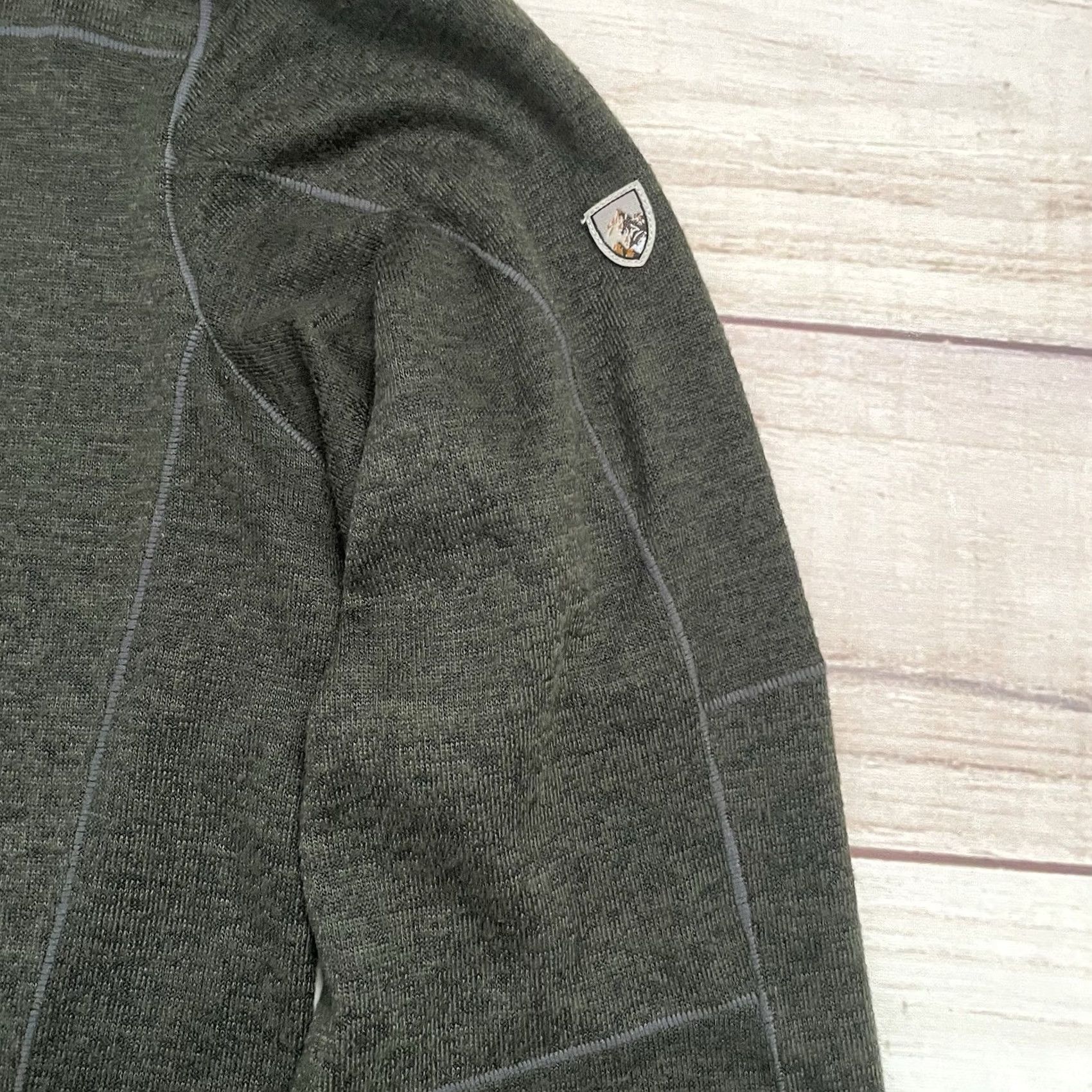 Vintage Kuhl Solid Green Fleece Ryzer Pullover 1/4 Quarter Zip Sweater Men Large Size US L / EU 52-54 / 3 - 4 Thumbnail