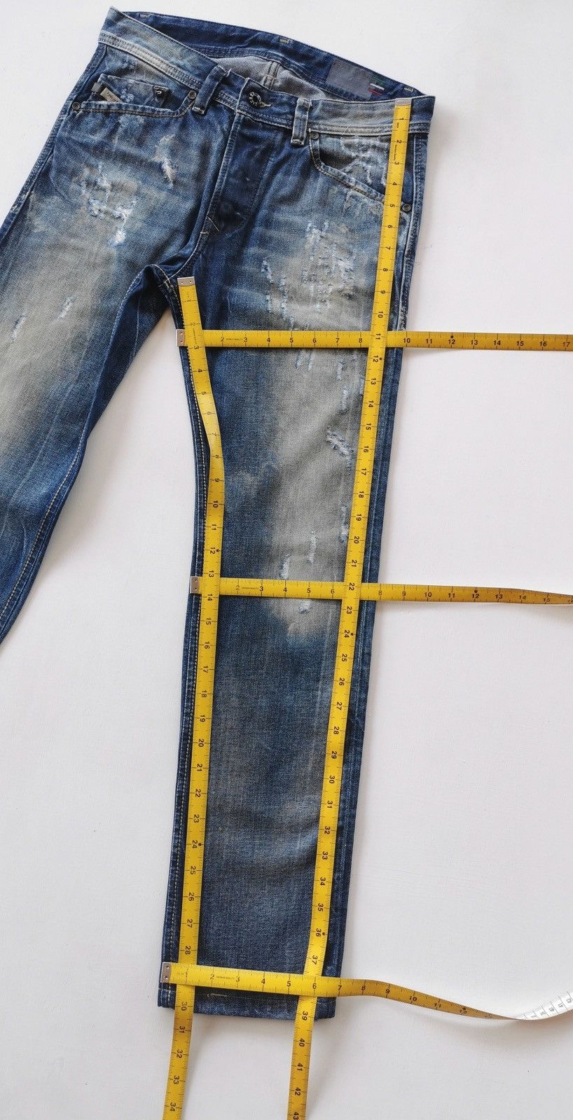 Diesel Black Gold Blue Eyecons Diesel Distressed Skinny Jeans Size US 30 / EU 46 - 15 Thumbnail