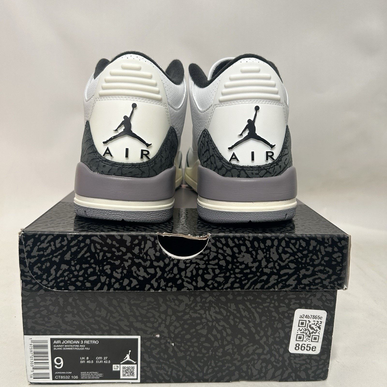 Jordan Brand Nike Air Jordan 3 Retro OG “Cement Grey” Size US 9 / EU 42 - 4 Thumbnail