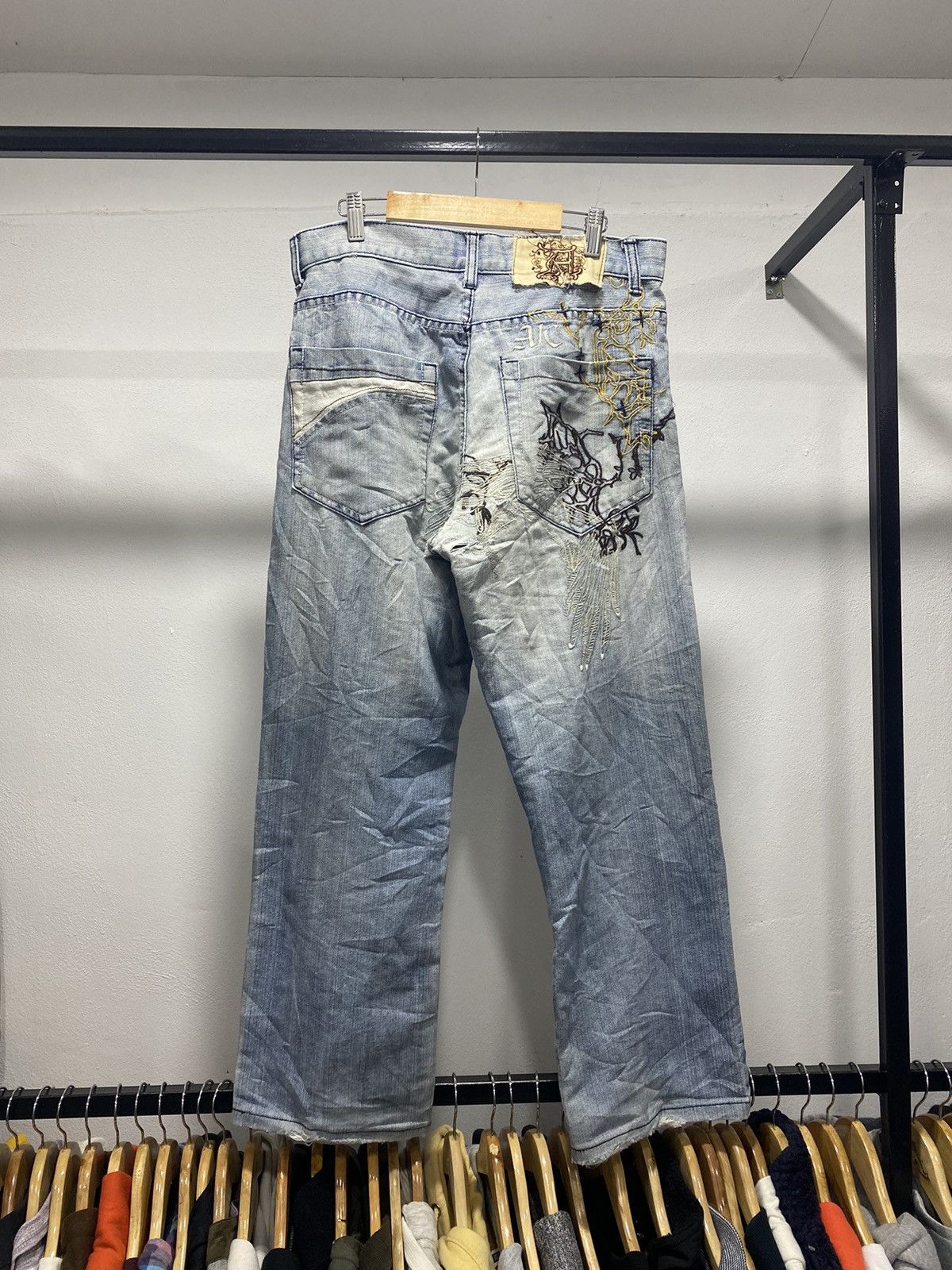 Hysteric Glamour × Japanese Brand × Le Grande Bleu (L.G.B.) ❌FINAL DROP❌ AK Embroidery Jeans Punk Designer Dragon Lgb Size US 34 / EU 50 - 2 Thumbnail