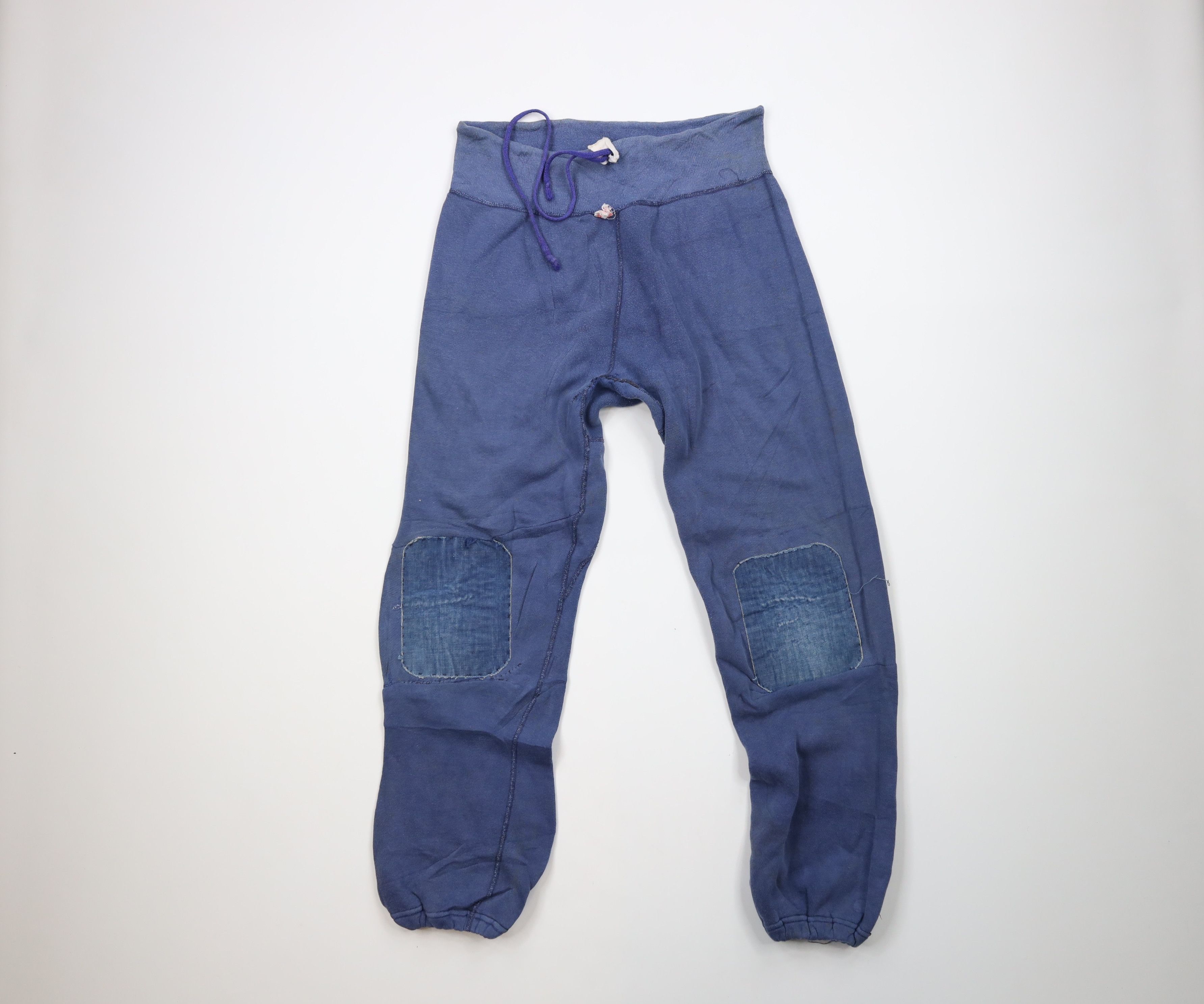 image of 50S 60S Russell Athletic Gusseted Sweatpants Joggers in Blue, Men's (Size 32)
