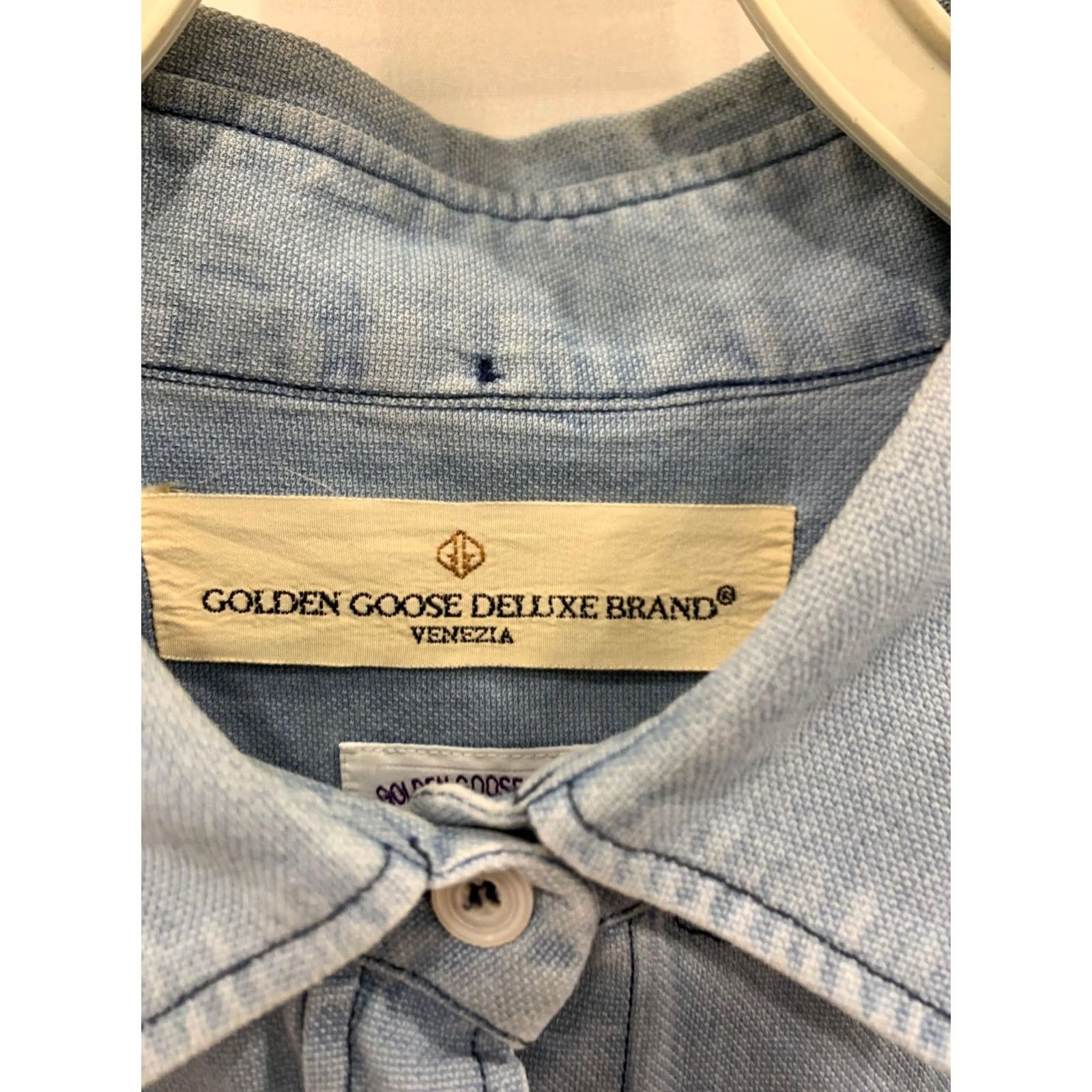Golden Goose Golden Goose Deluxe Brand Denim Shirt Womens M L Light Wash Button Up Italy #C18 Size M / US 6-8 / IT 42-44 - 4 Thumbnail