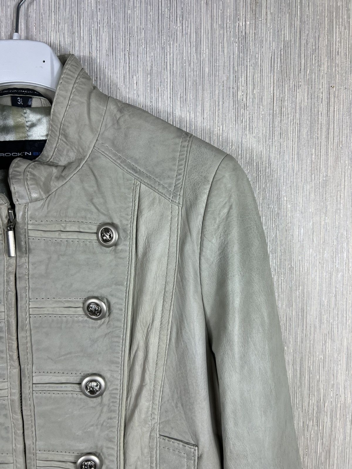 If Six Was Nine Vintage Rock’N Blue napoleon button leather jacket military Size XS / US 0-2 / IT 36-38 - 4 Thumbnail