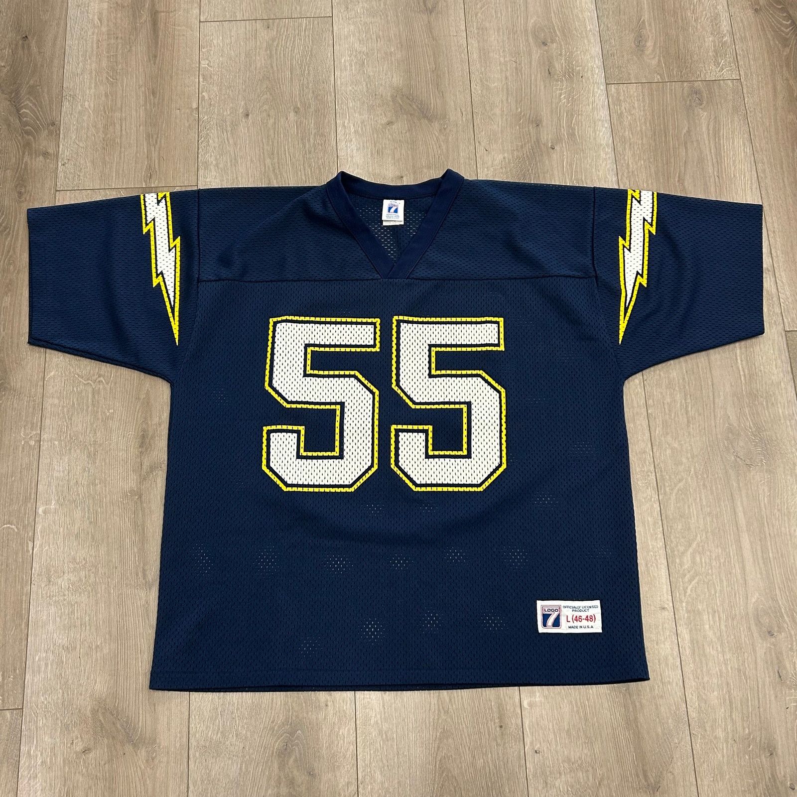 Logo 7 × Vintage vintage 1990s Logo 7 San Diego Chargers Seau #55 jersey Size US L / EU 52-54 / 3 - 1 Thumbnail