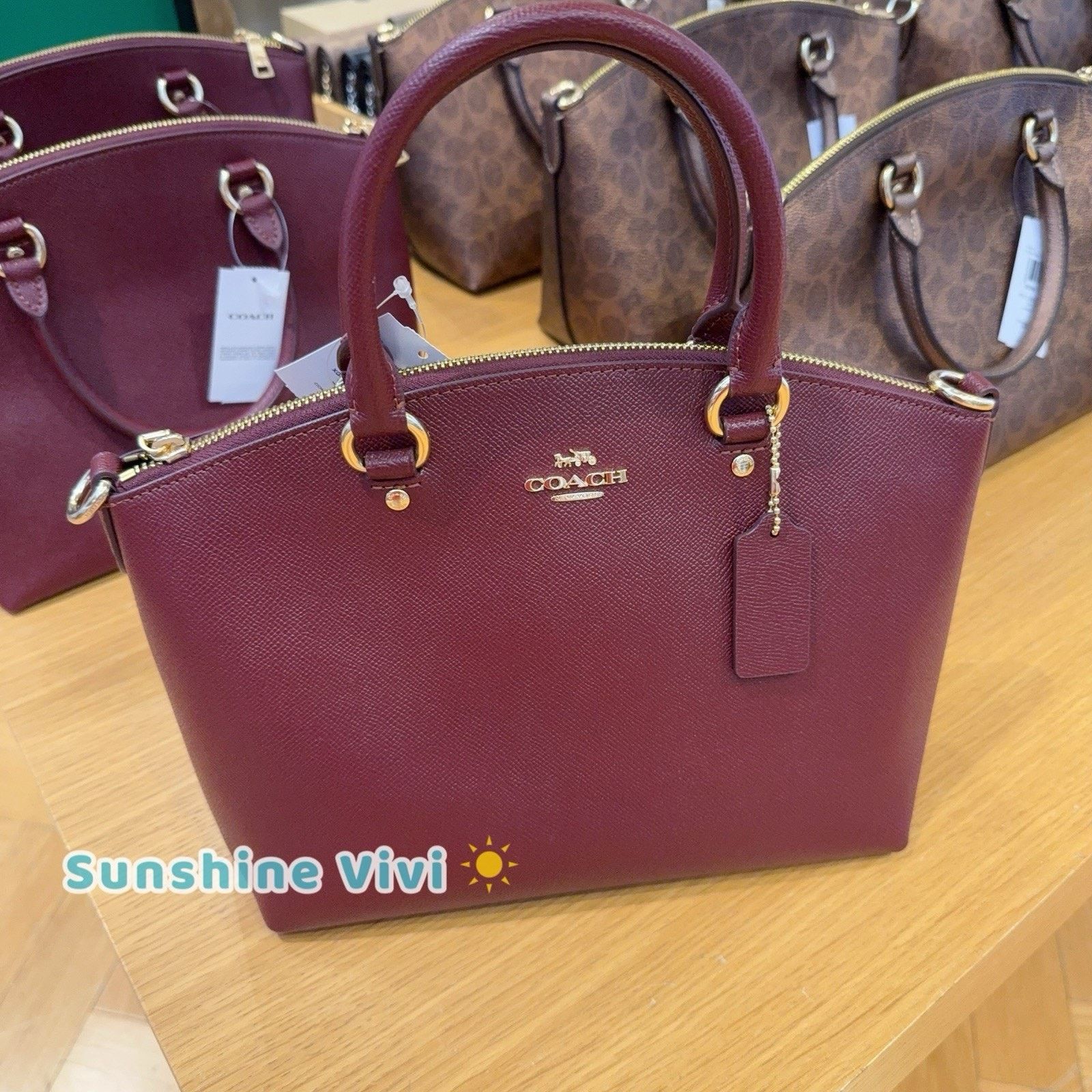 Coach NWT Coach Sadie Satchel Bag Dark Wine leather CCM70 Size ONE SIZE - 1 Thumbnail