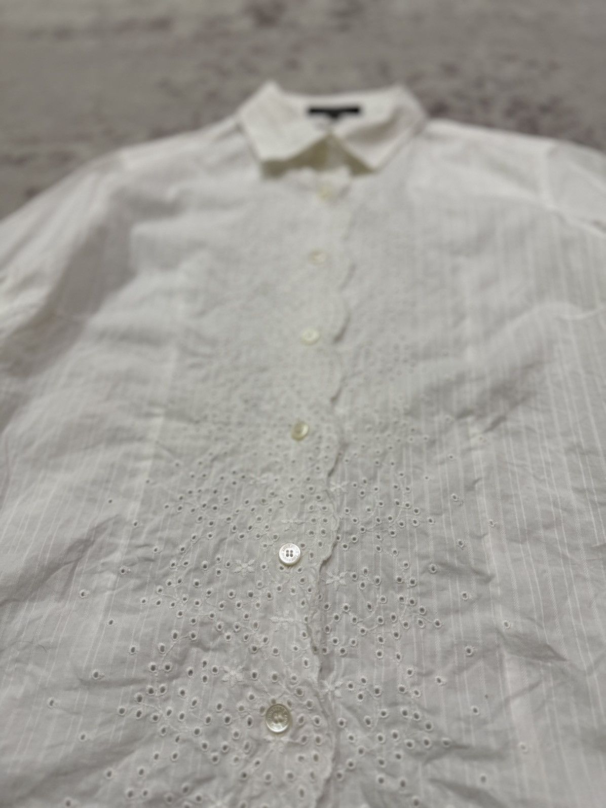 Burberry Burberry London White Broderie Anglaise Embroidered Shirt Size S / US 4 / IT 40 - 4 Thumbnail