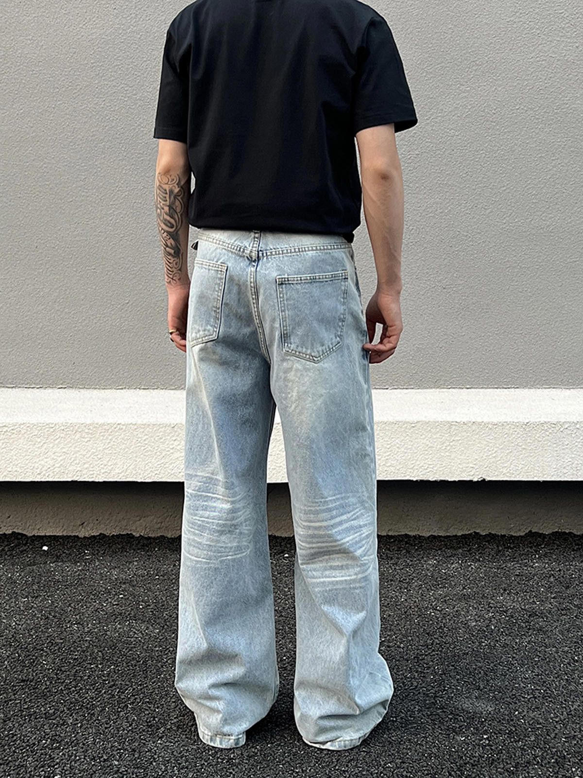 Jean × Vintage Vintage Wide-Leg Jeans - Light Wash Size US 33 - 3 Thumbnail