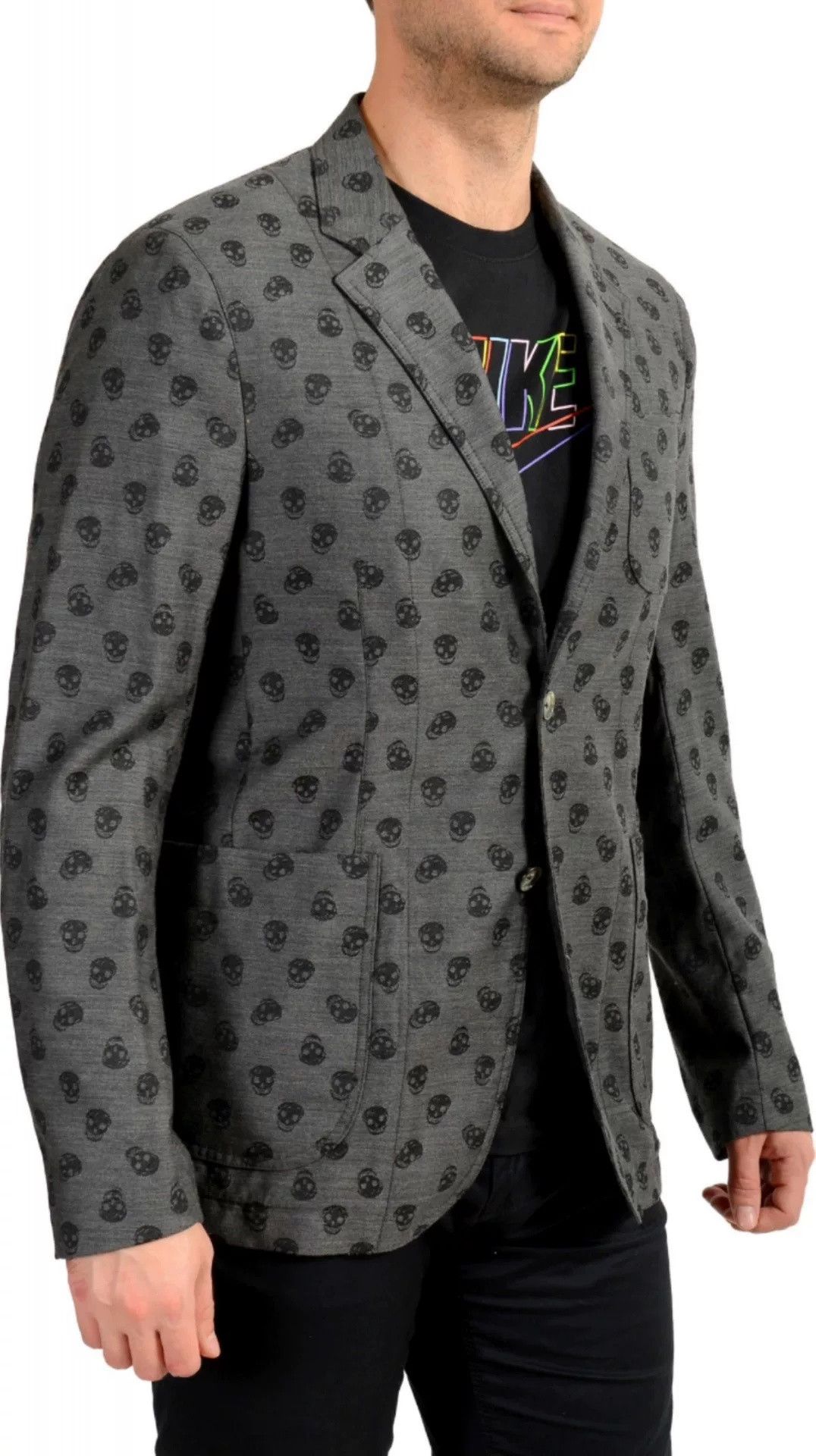 Alexander McQueen Alexander McQueen Gray Skull Wool Blazer Size US S / EU 44-46 / 1 - 1 Thumbnail