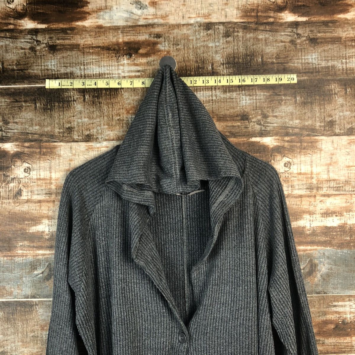 GU × Homespun Knitwear GU Grey Cardigan Hoodie Knitwear #A1861 Size M / US 6-8 / IT 42-44 - 4 Thumbnail