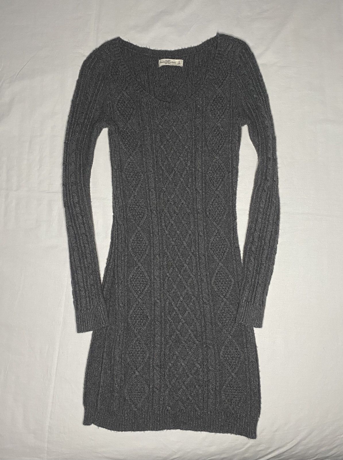 Abercrombie & Fitch Abercrombie Fitch Sweater Dress Sz Small Gray Ribbed Bodycon Size S / US 4 / IT 40 - 1 Thumbnail