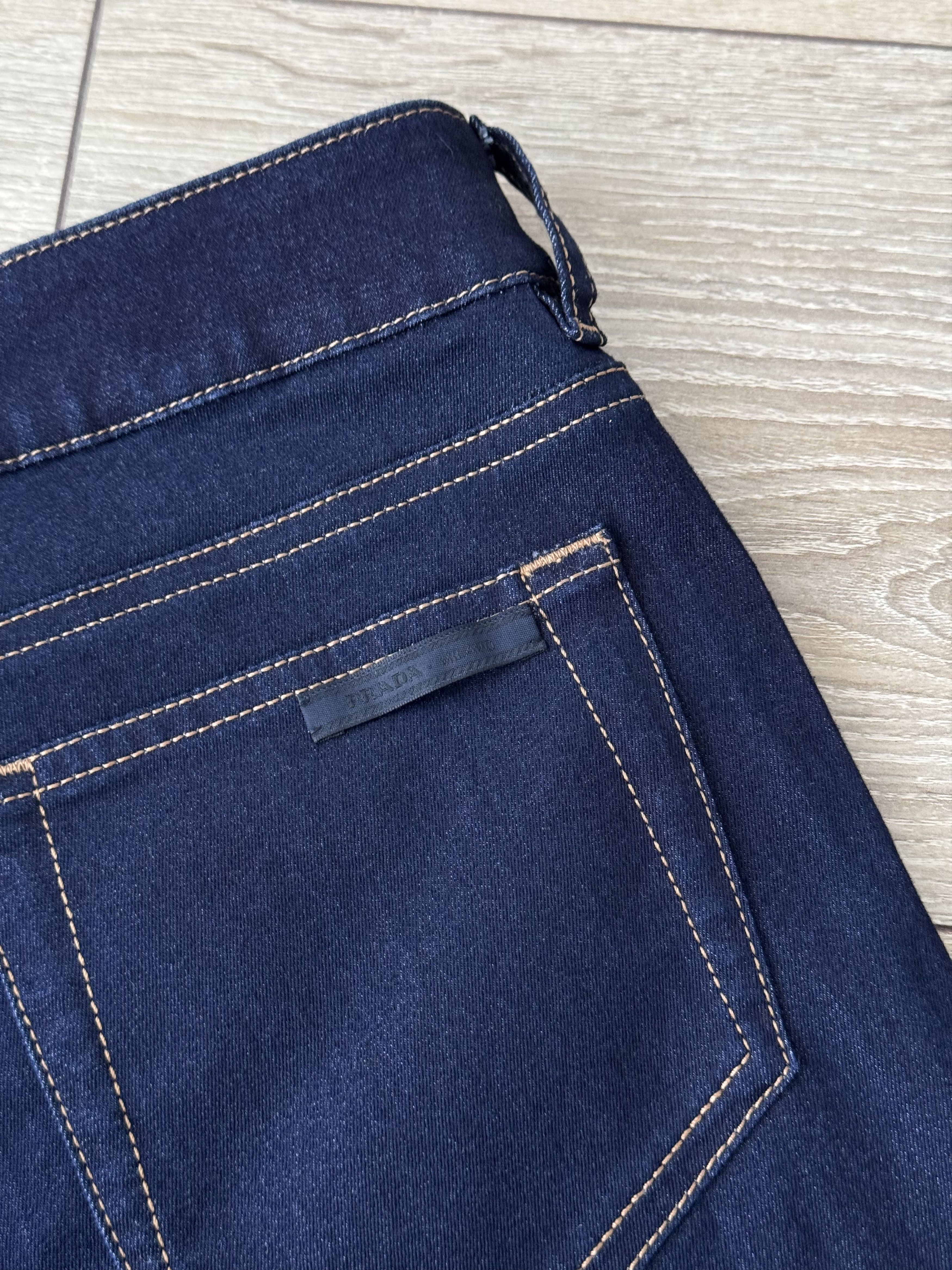 Prada Prada Indigo Dark Navy Luxury Bootcut Fit Jeans Size 29" - 8 Thumbnail