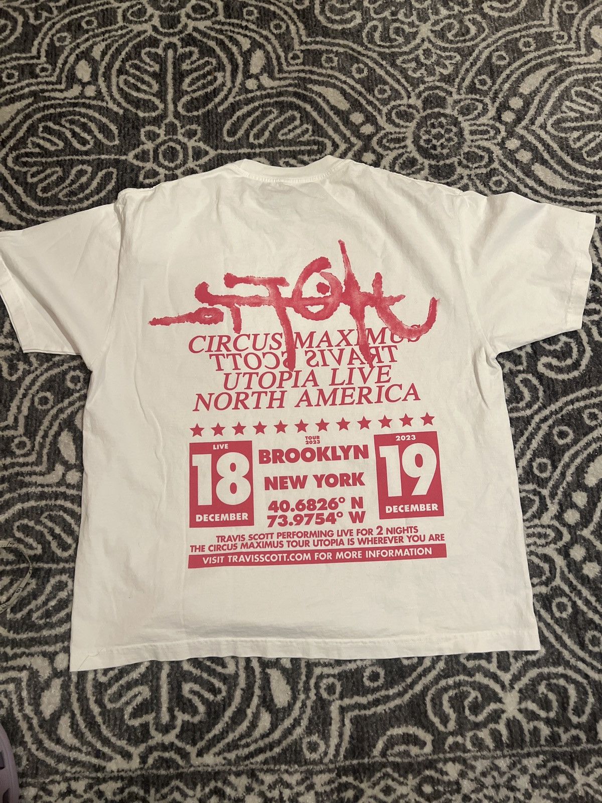 image of Travis Scott X Circus Maximus Tour New York Exclusive Tee in White, Men's (Size XL)