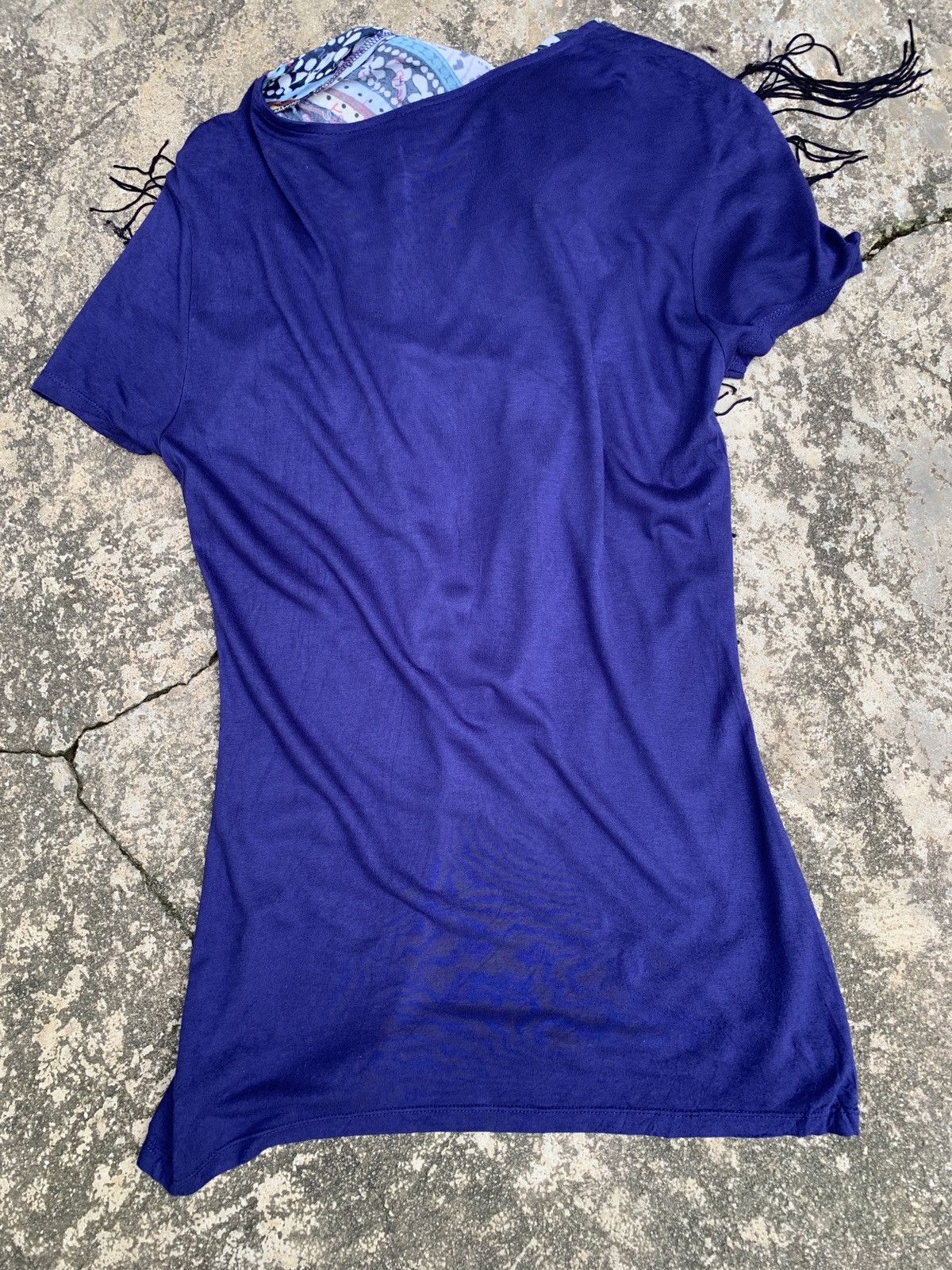 20471120 × Desigual × If Six Was Nine y2k Desigual Fringed Mix Graphic Tee Top Size S / US 4 / IT 40 - 4 Thumbnail