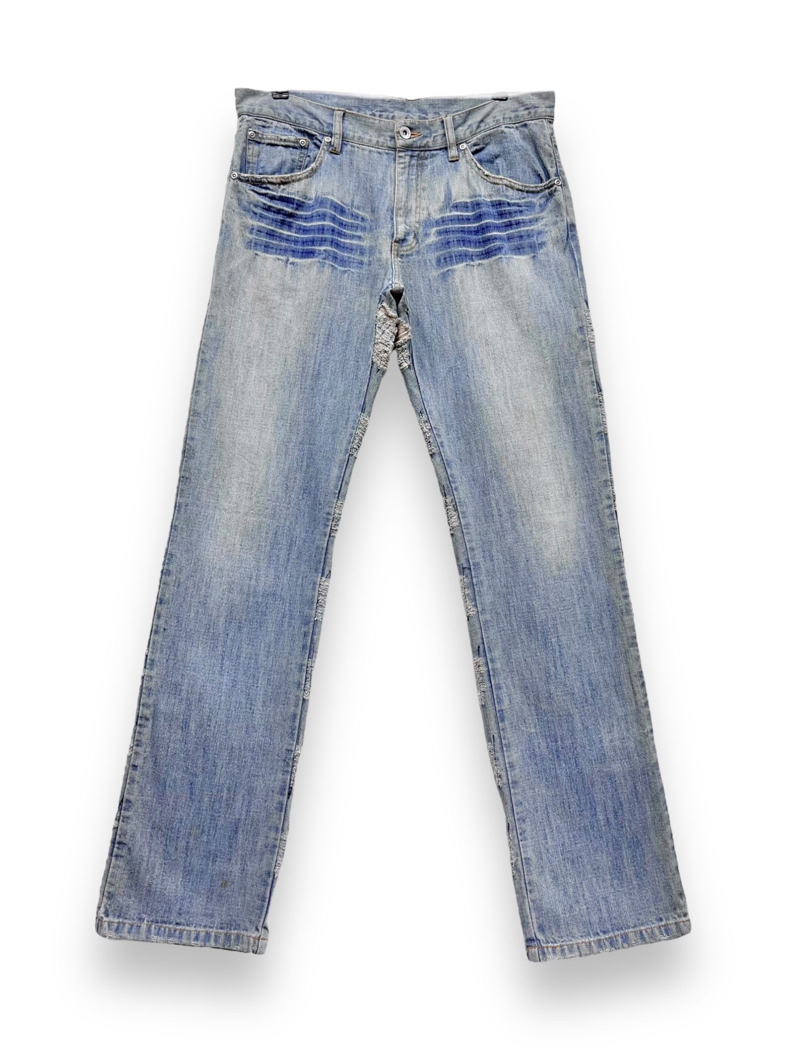 Addict Clothes Japan GUMU Hagi Distressed Design Lightwash Hysteric Glamour Style Size US 32 / EU 48 - 3 Thumbnail